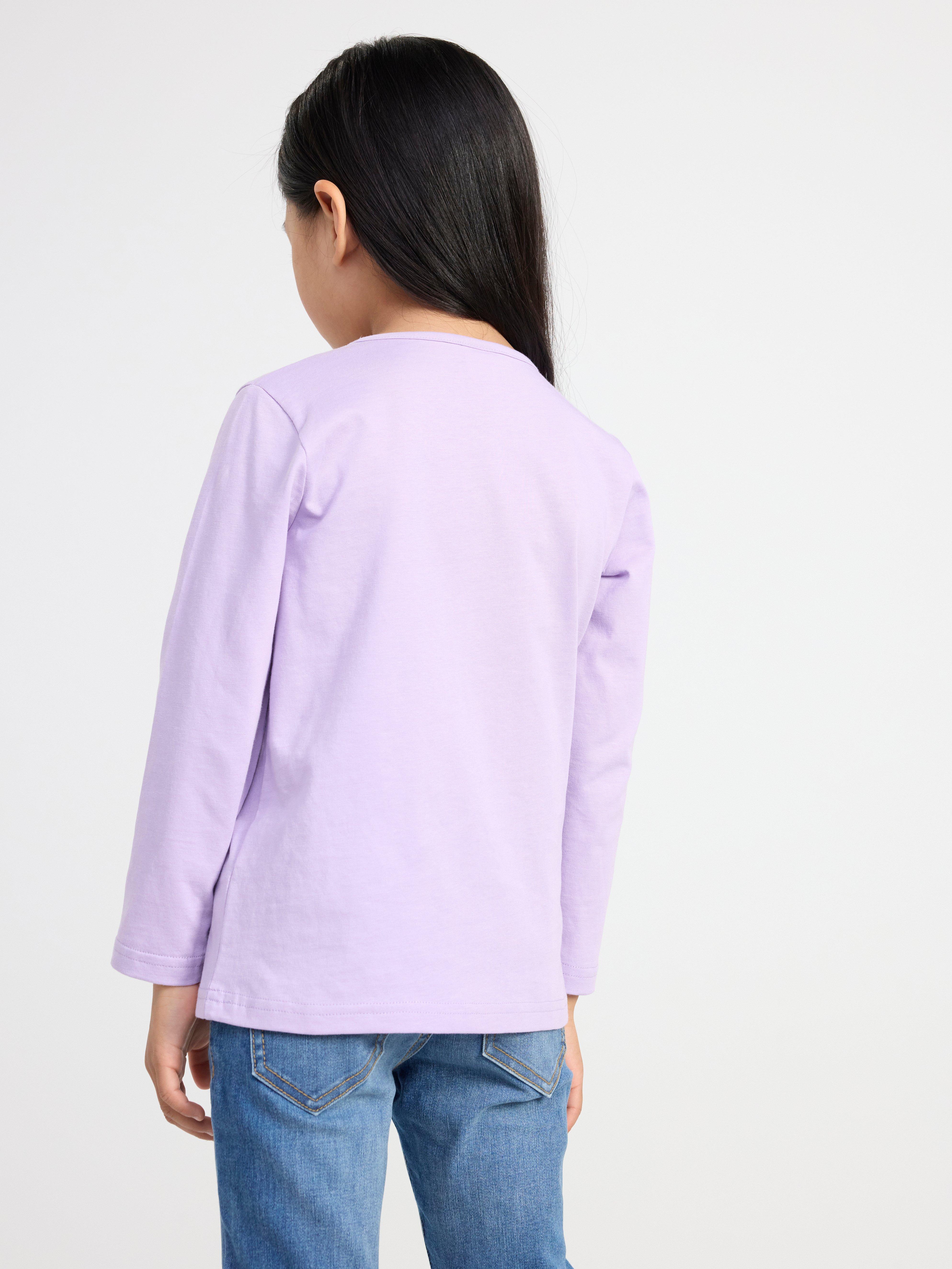 Long sleeve top with reversible sequins Light Lilac