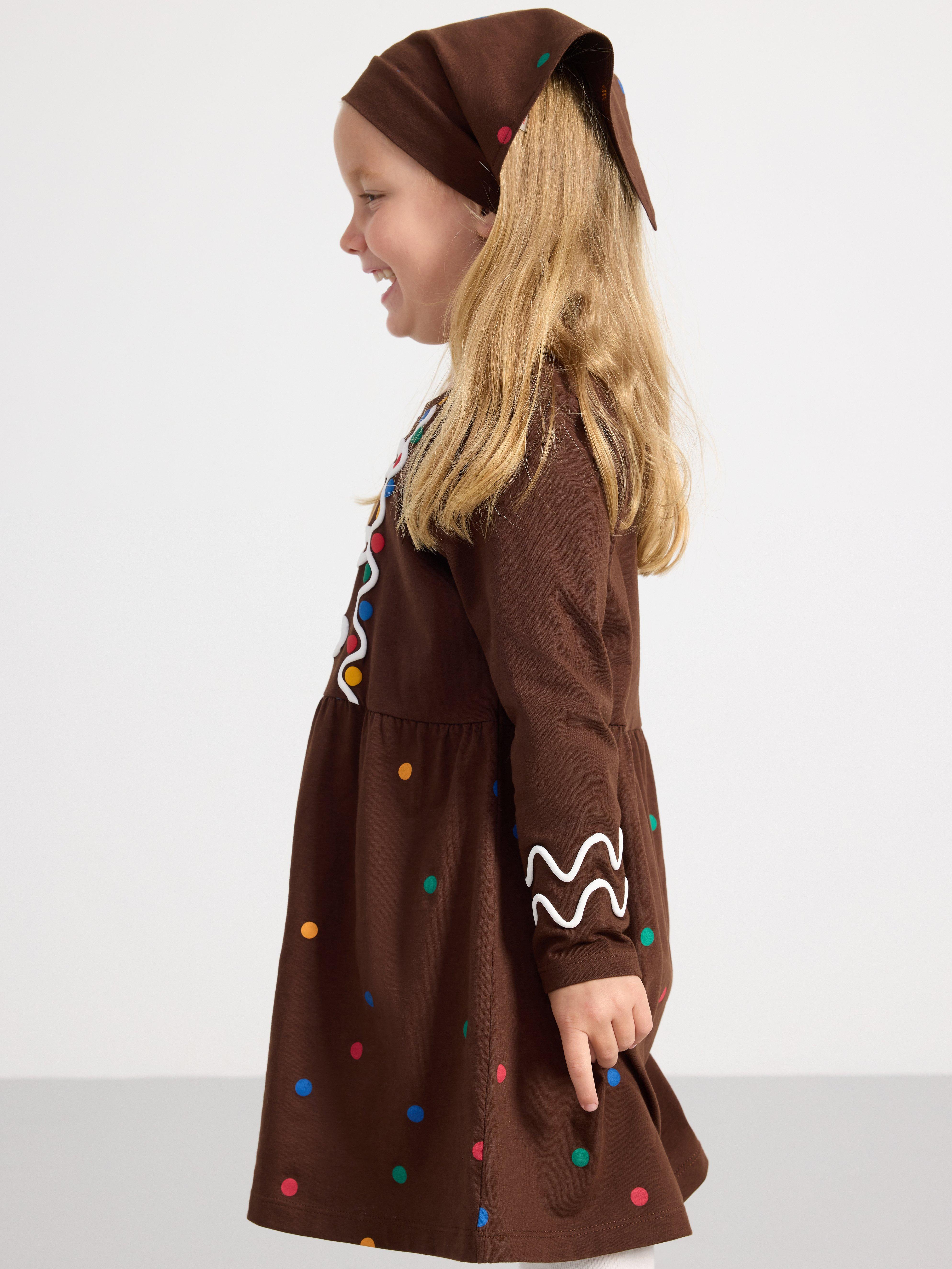 Gingerbread dress and headscarf Dk brown