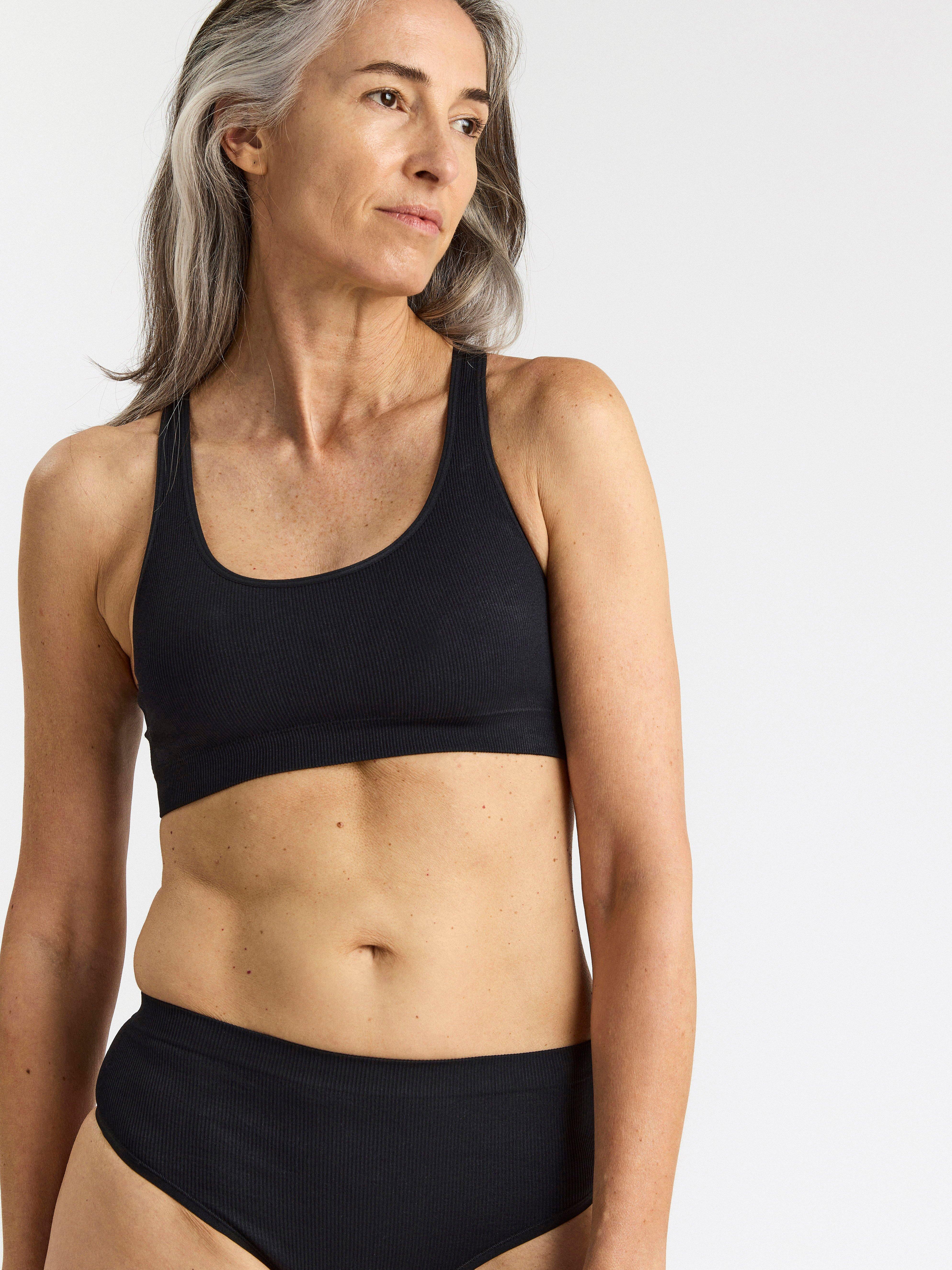 Seamless ribbed soft bra Black