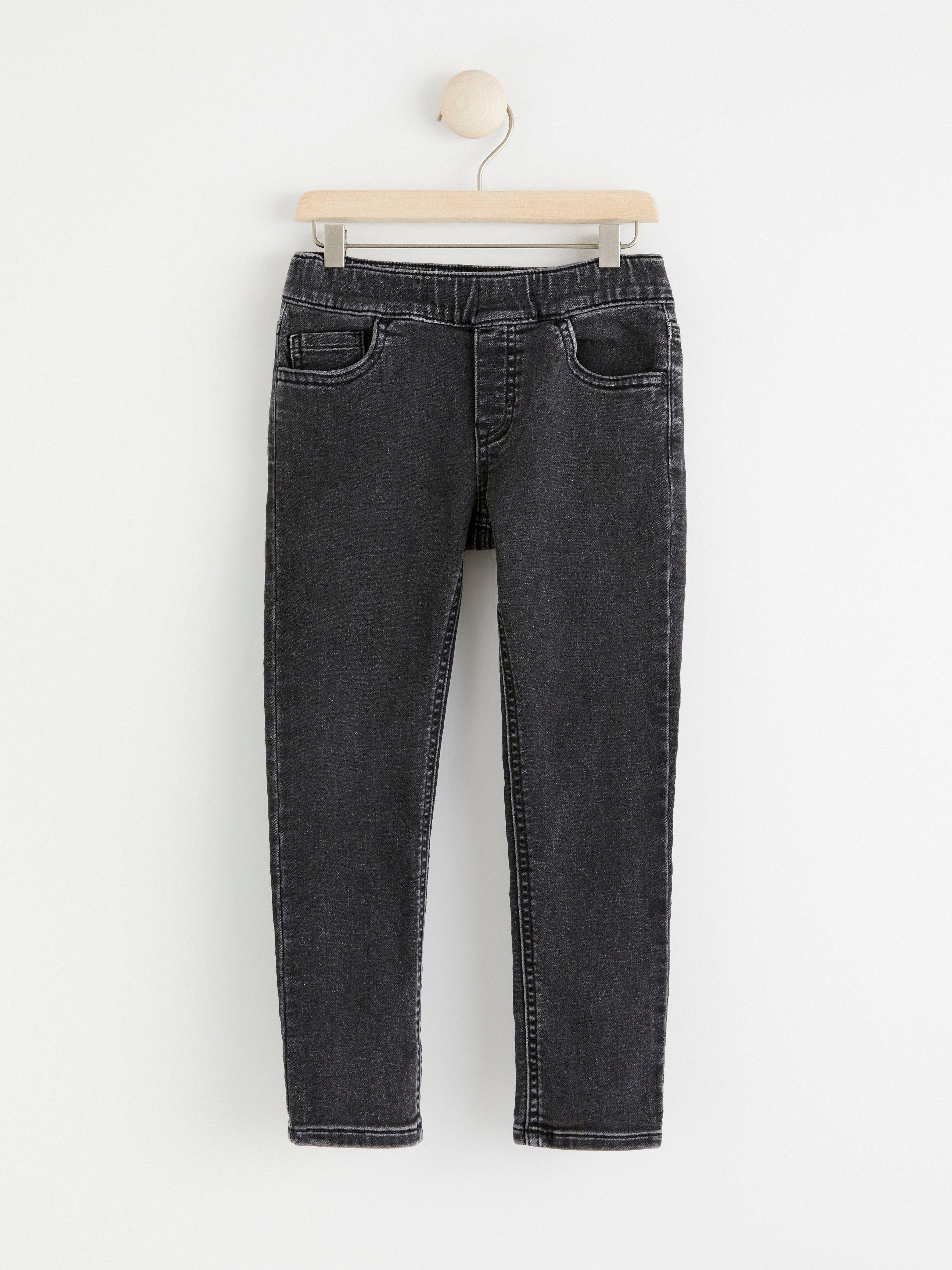 STURE Straight regular waist pull-up jeans Black