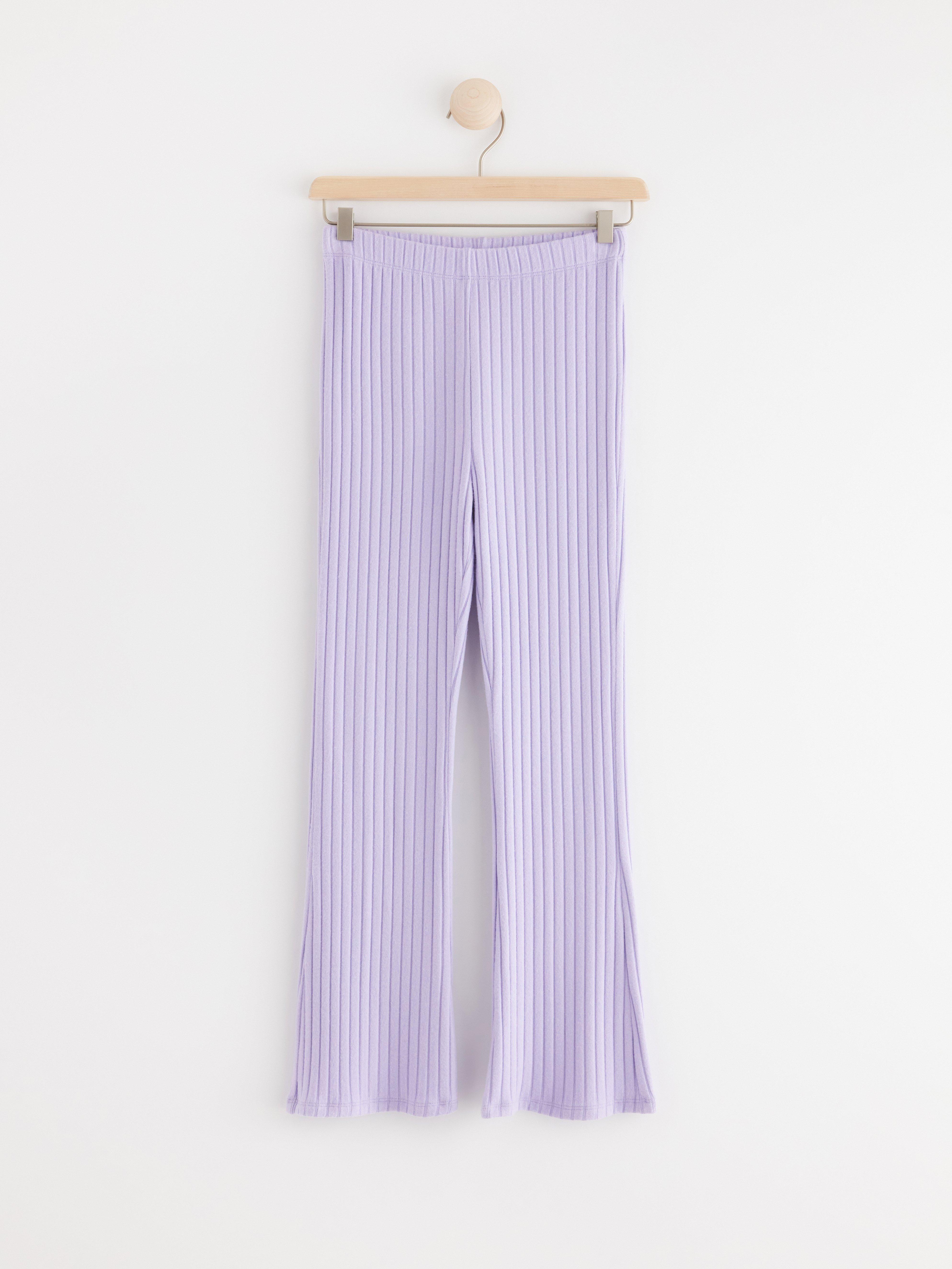Ribbed flared leggings Light Lilac