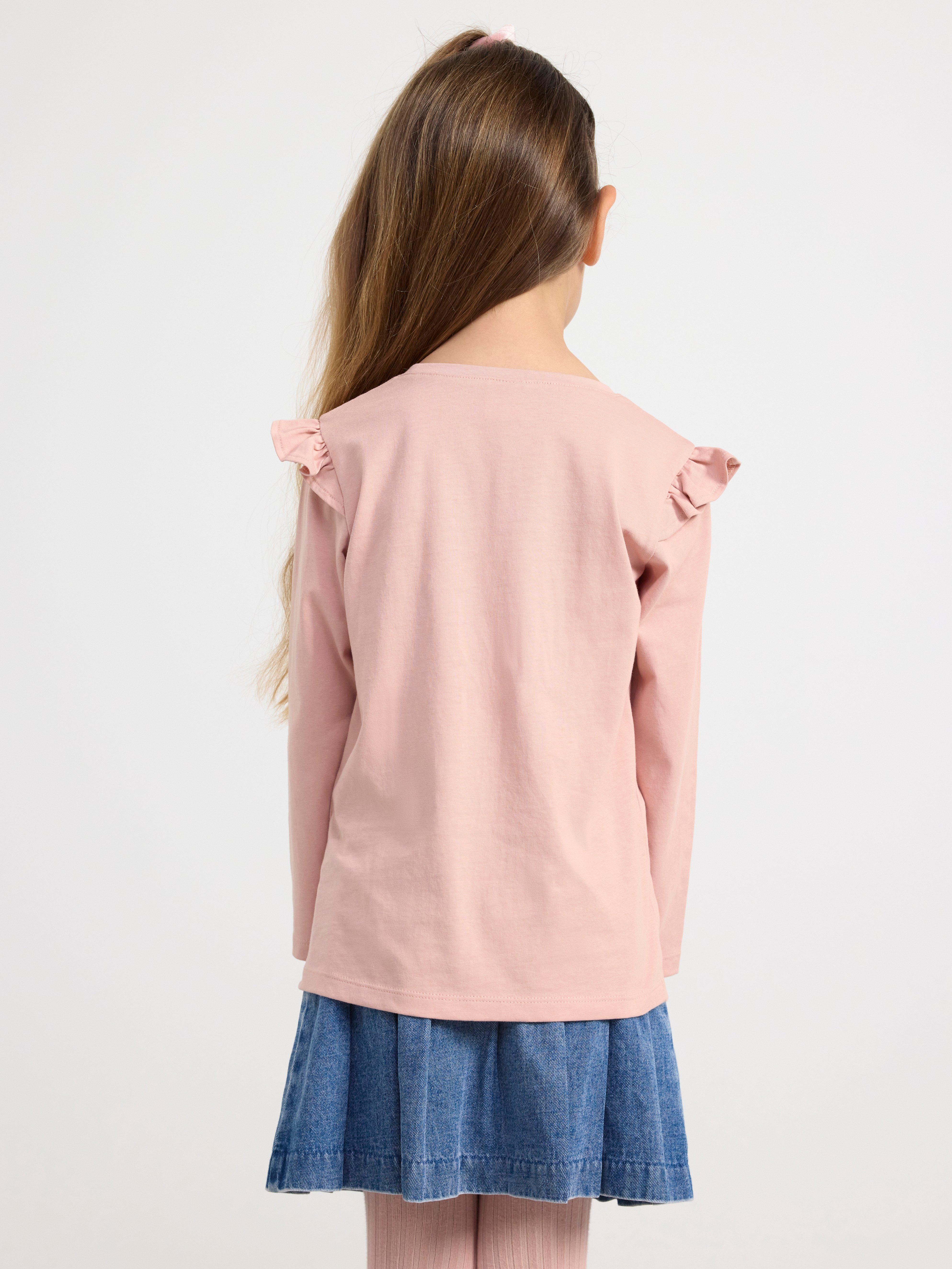 Long sleeve top with butterfly Dusty Pink