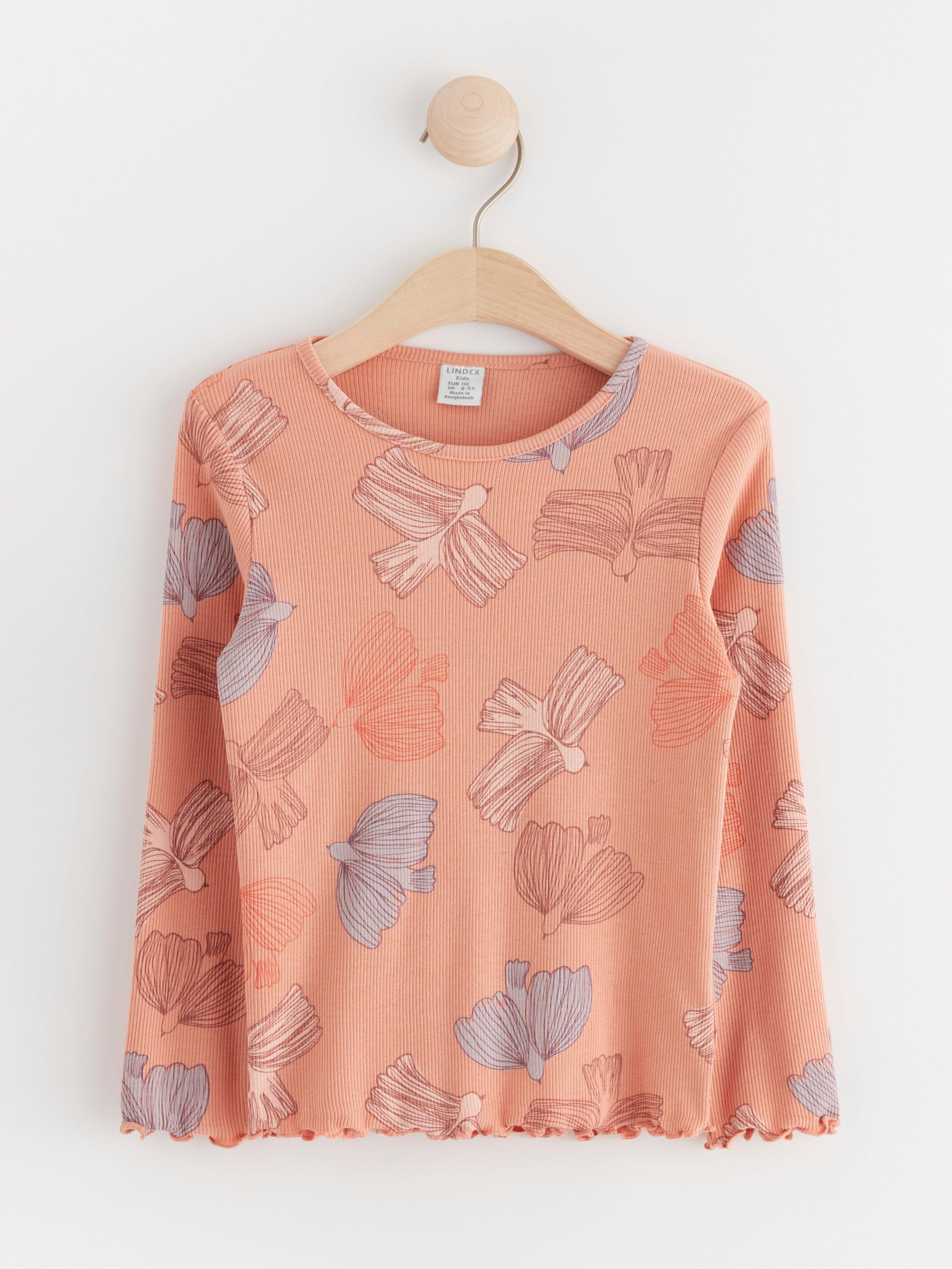 Top ribbed with frill details Light Dusty Coral