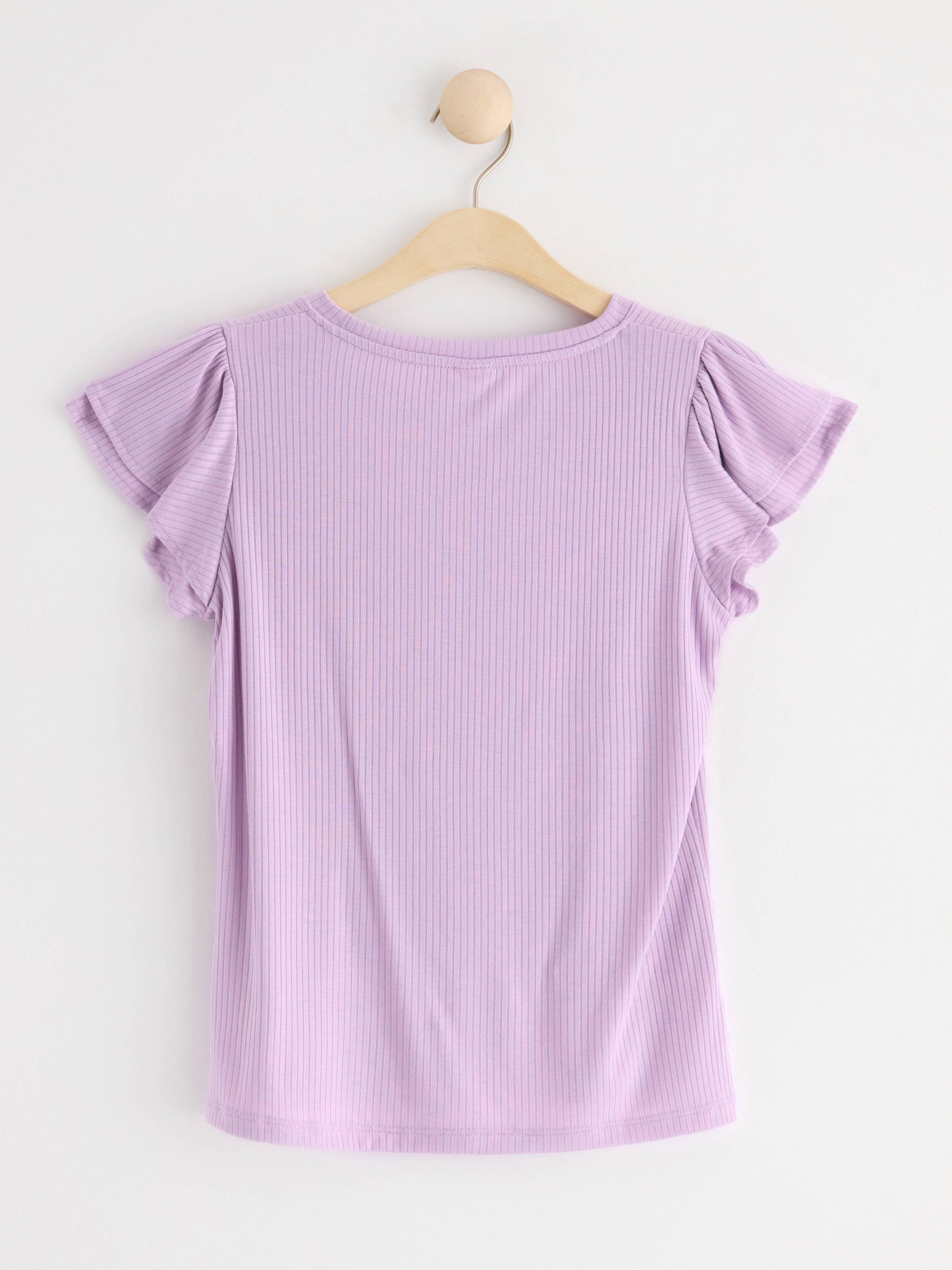 Short sleeve top with flounce Light Lilac