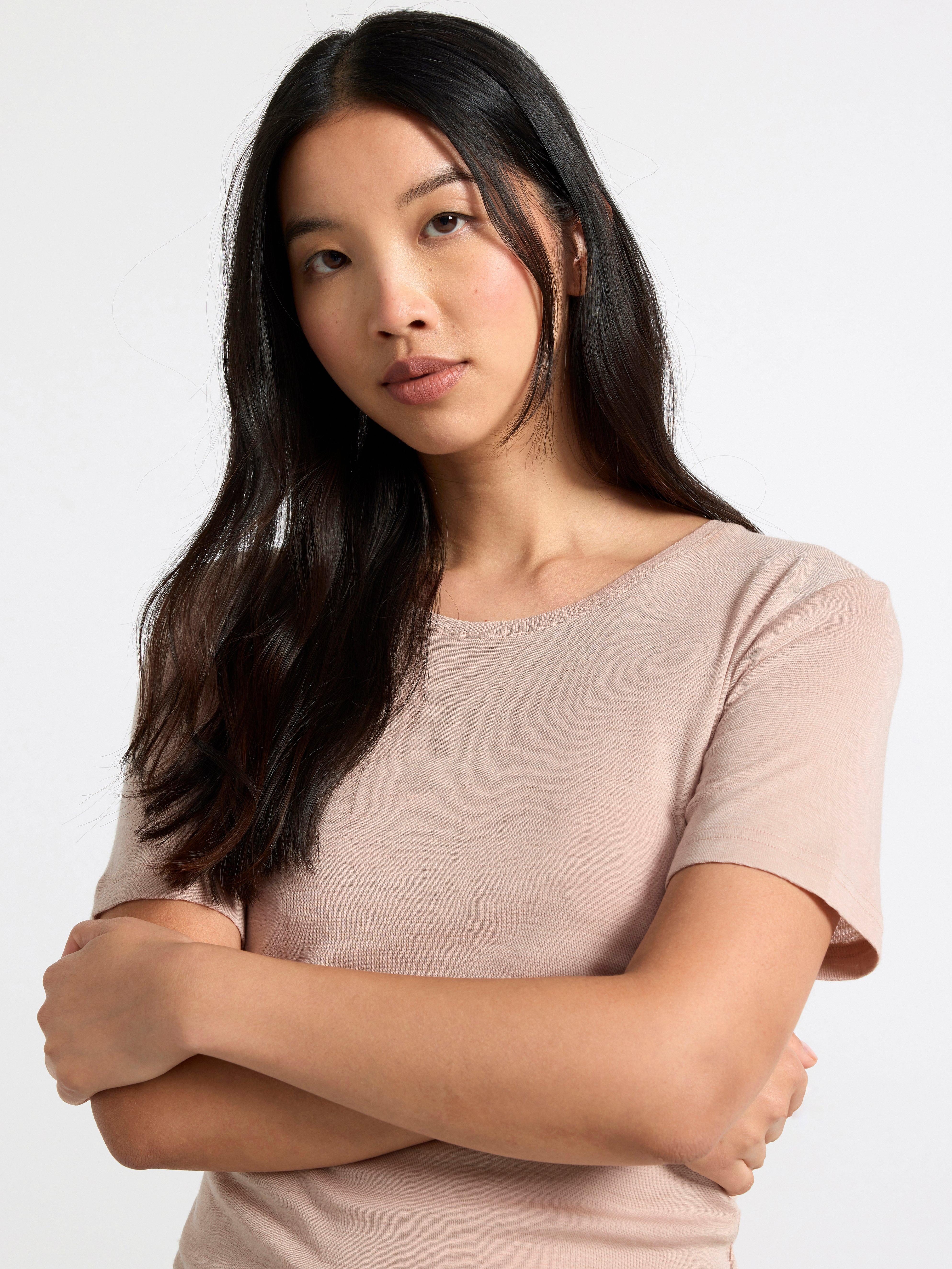 T-shirt in merino wool Dusty Beige