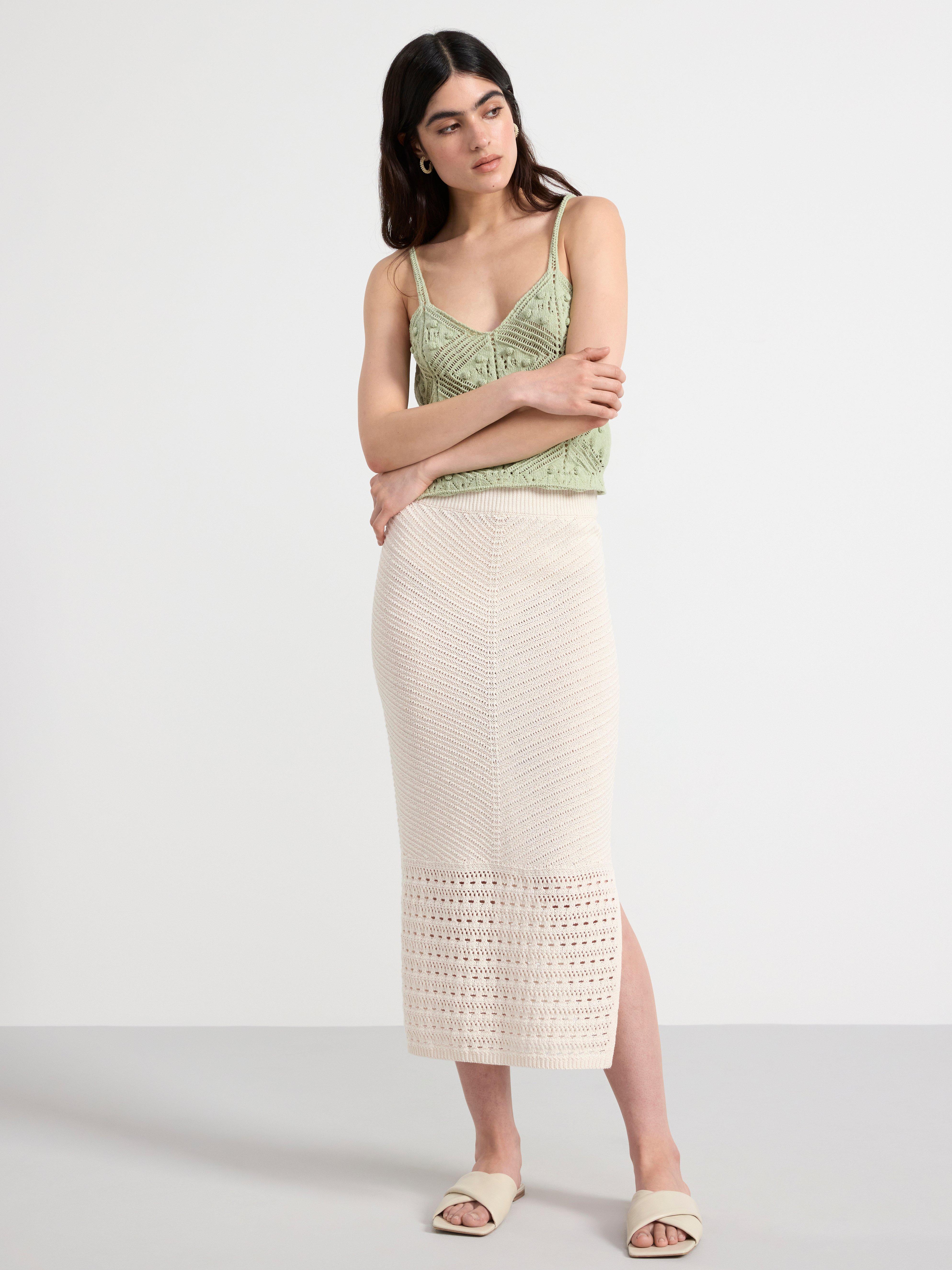Short knitted camisole Light Dusty Green