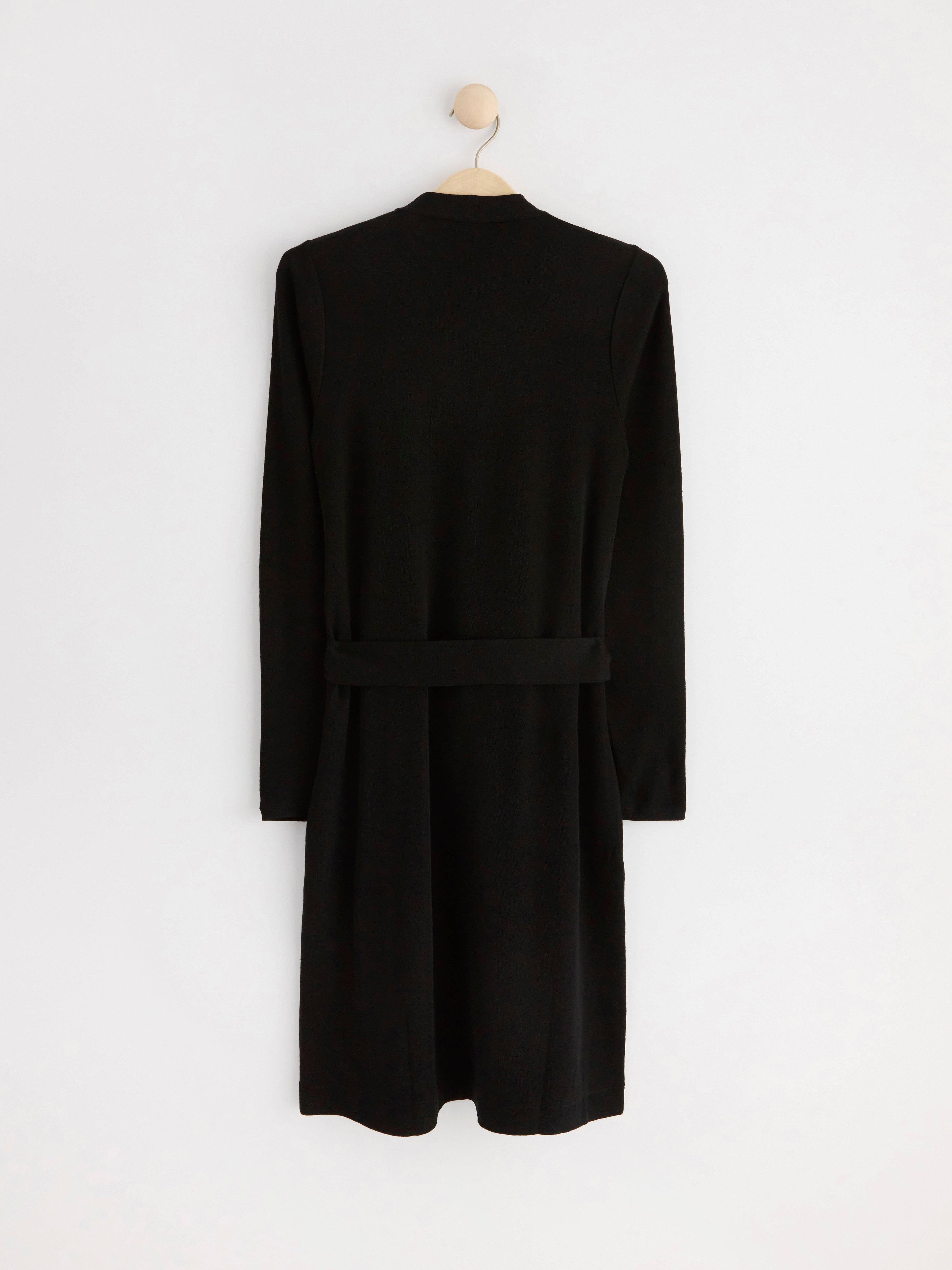 Robe in merino wool Black
