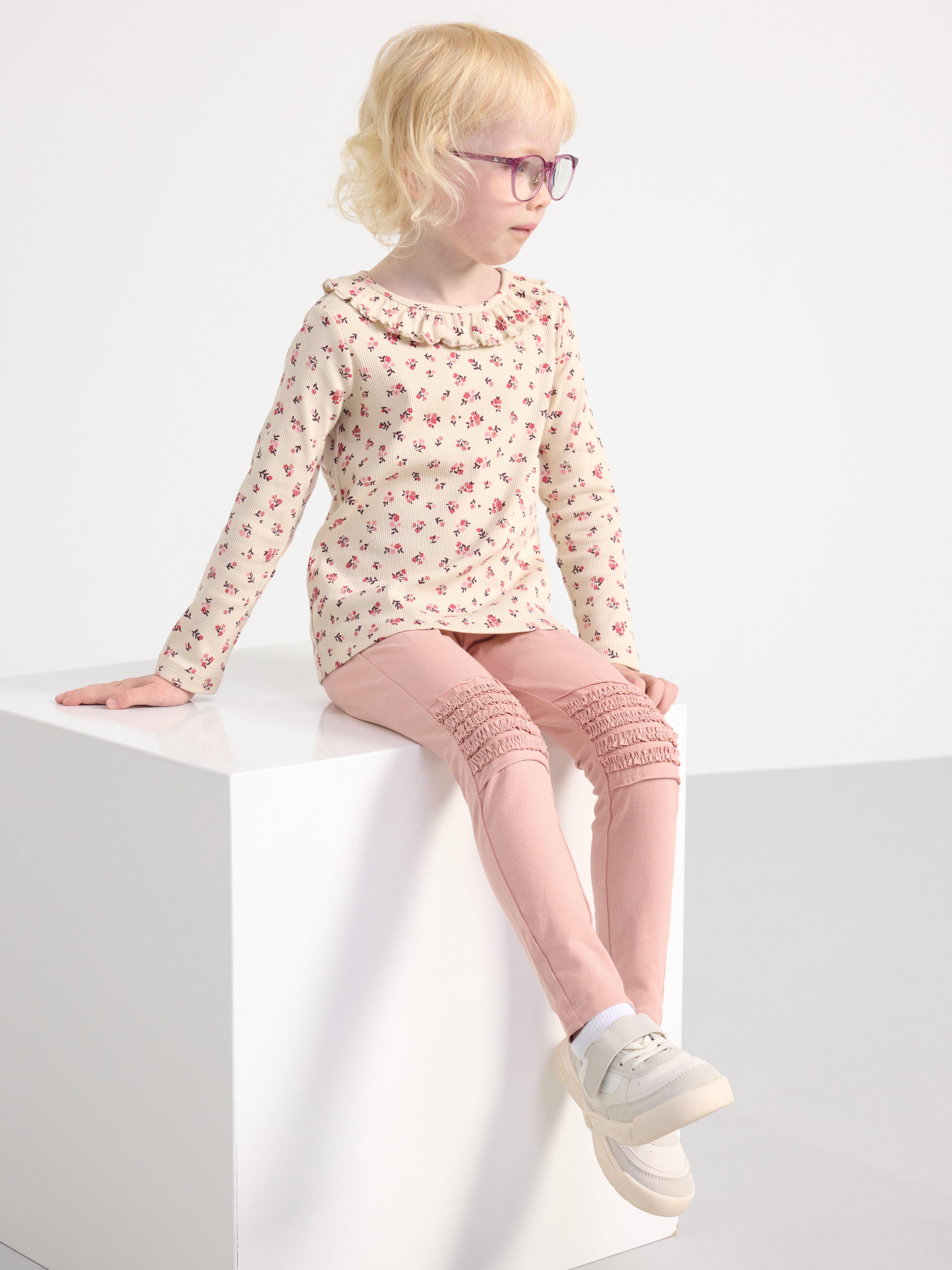 2-pack Leggings with frill Dusty Pink