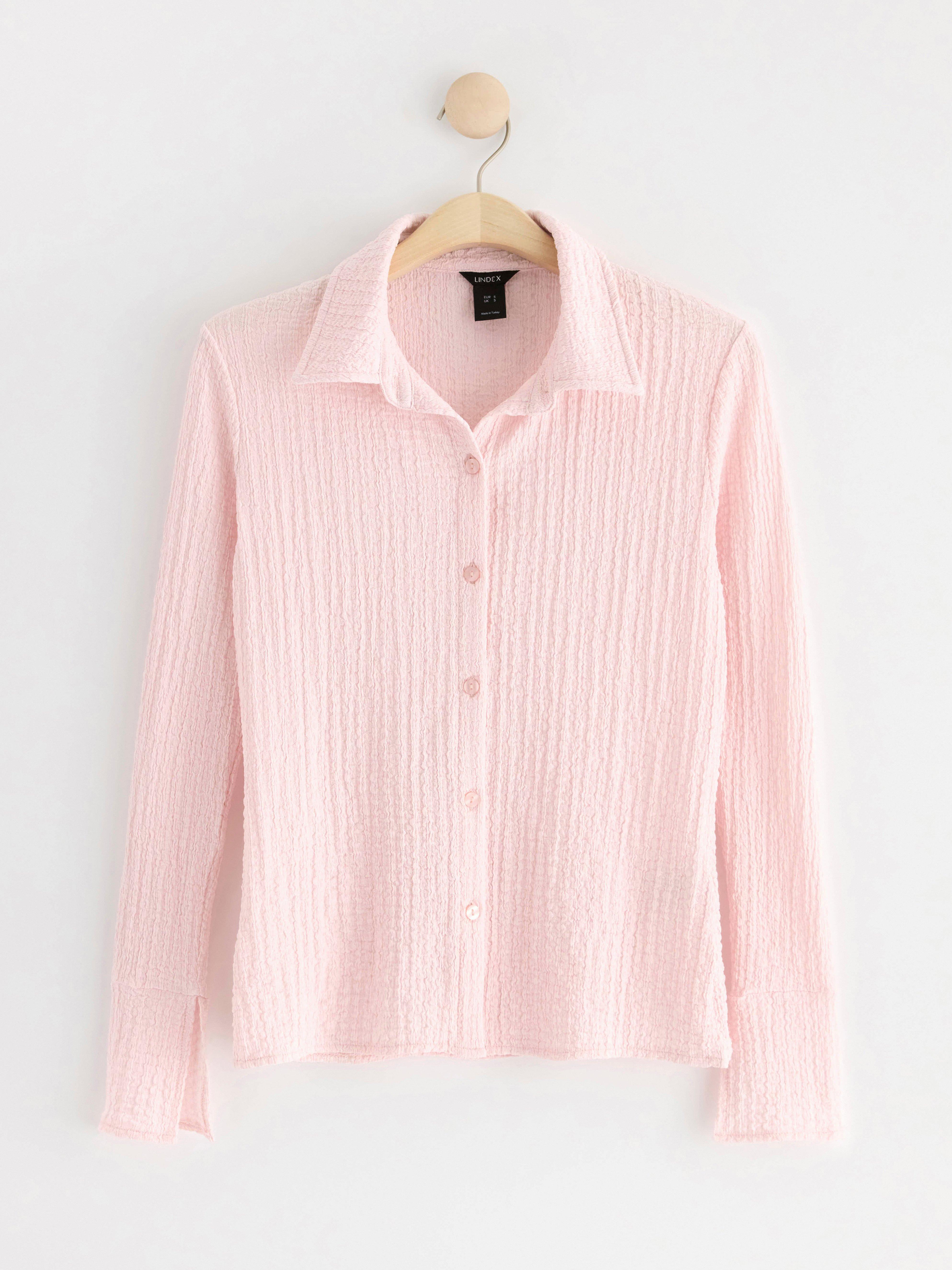 Jersey shirt with texture Light Pink