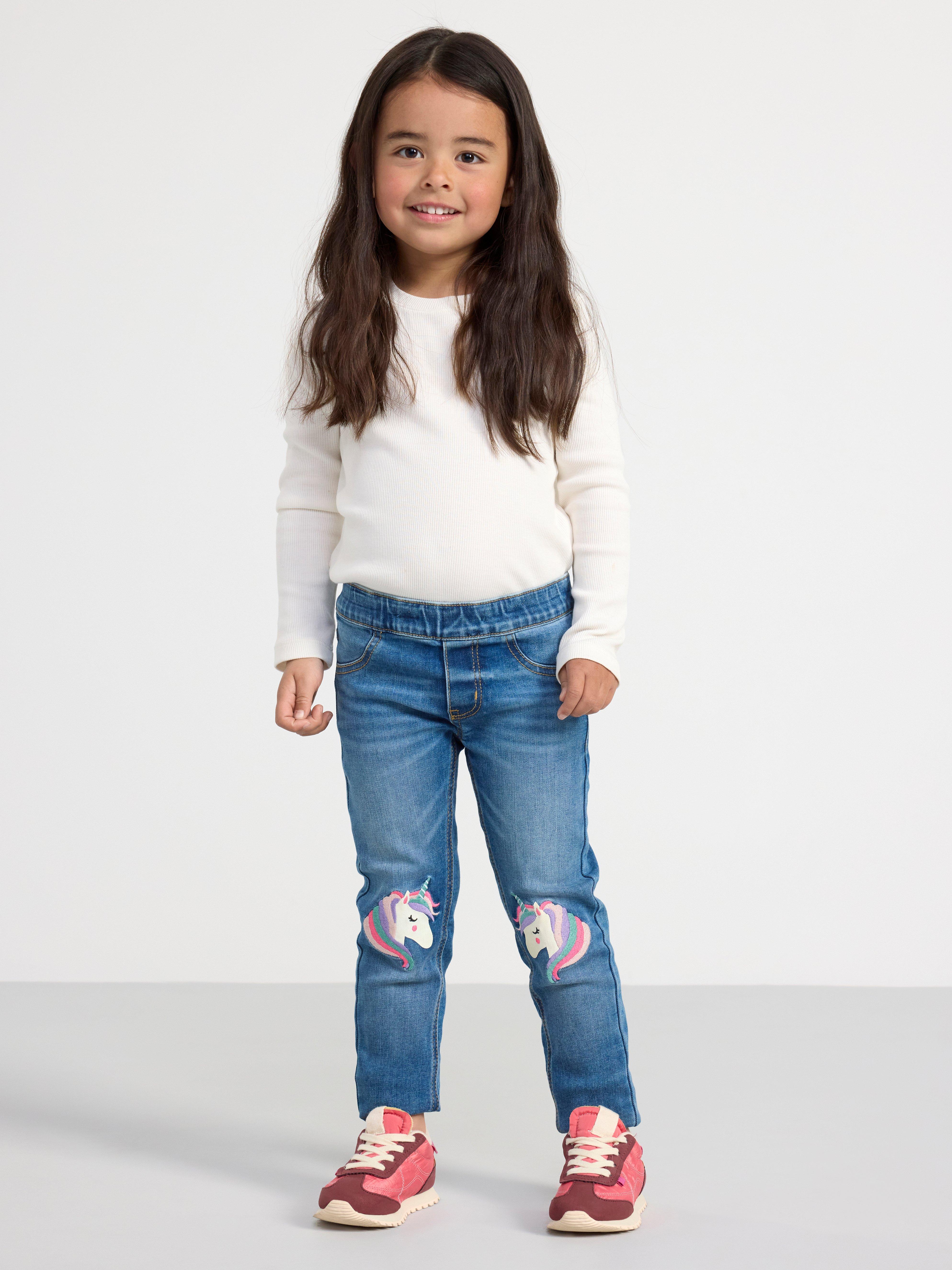 Pull up jeans with unicorns Denim