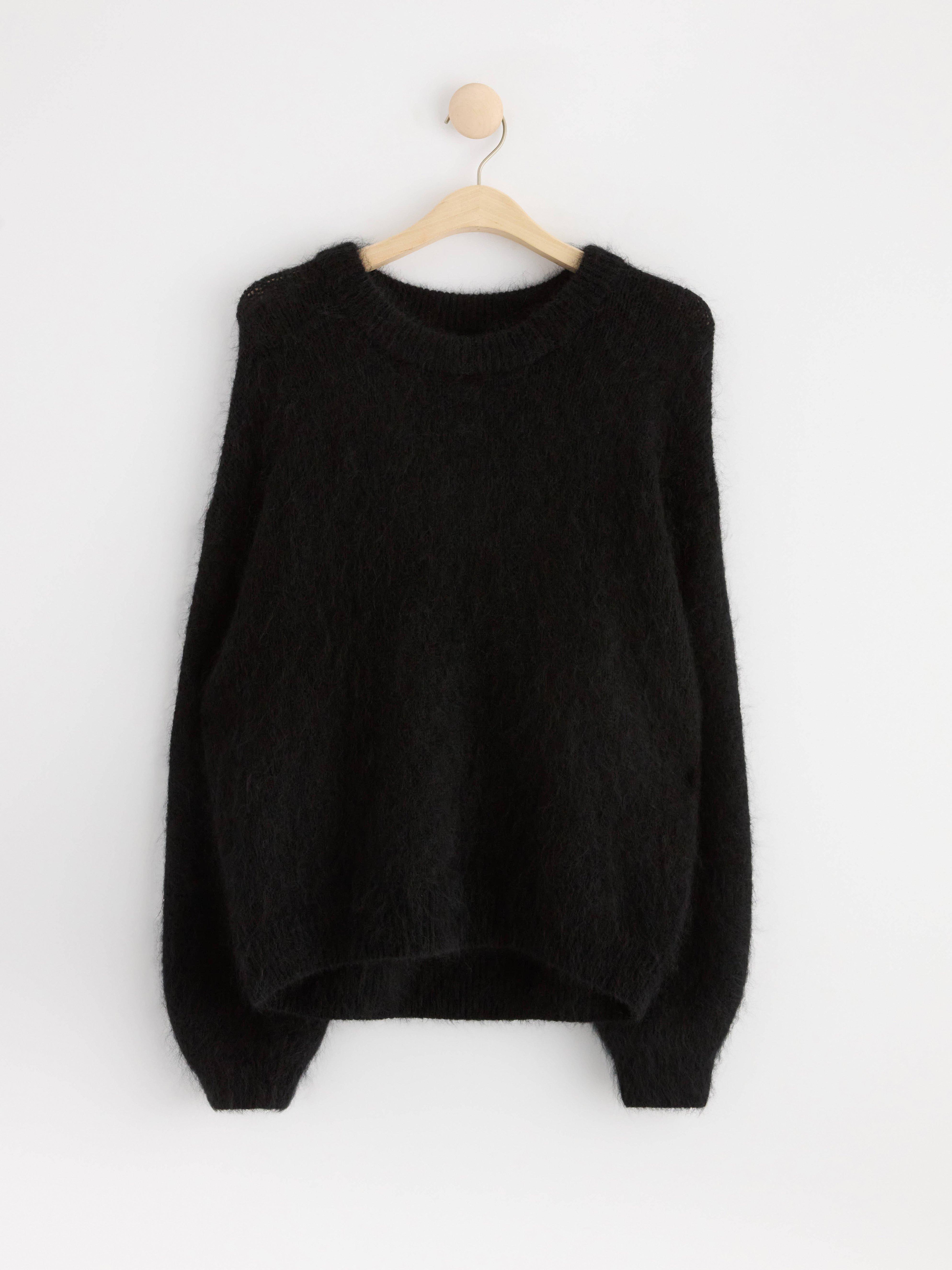 Knitted jumper in mohair blend Black