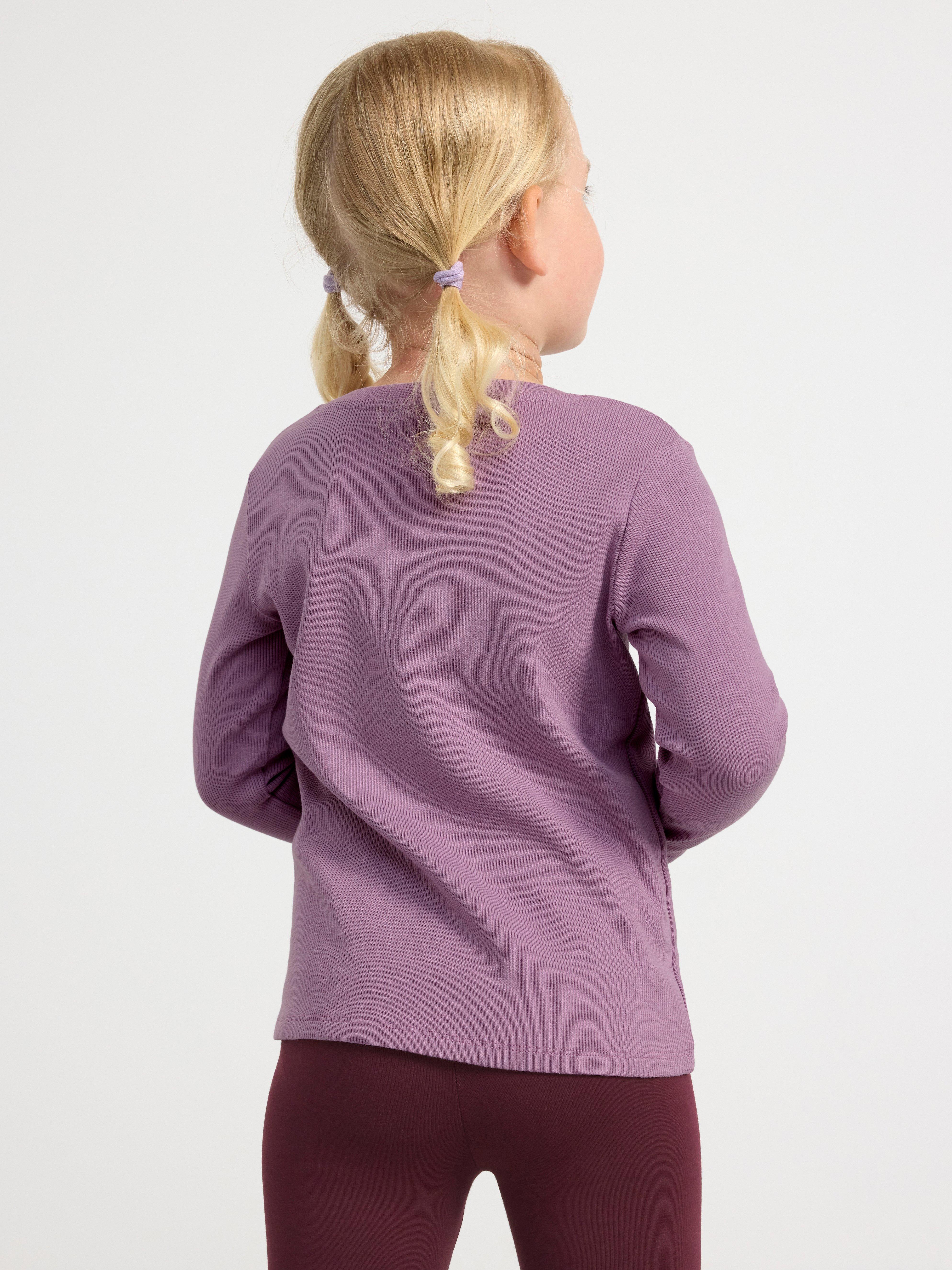 Ribbed long sleeve top Light Dusty Lilac