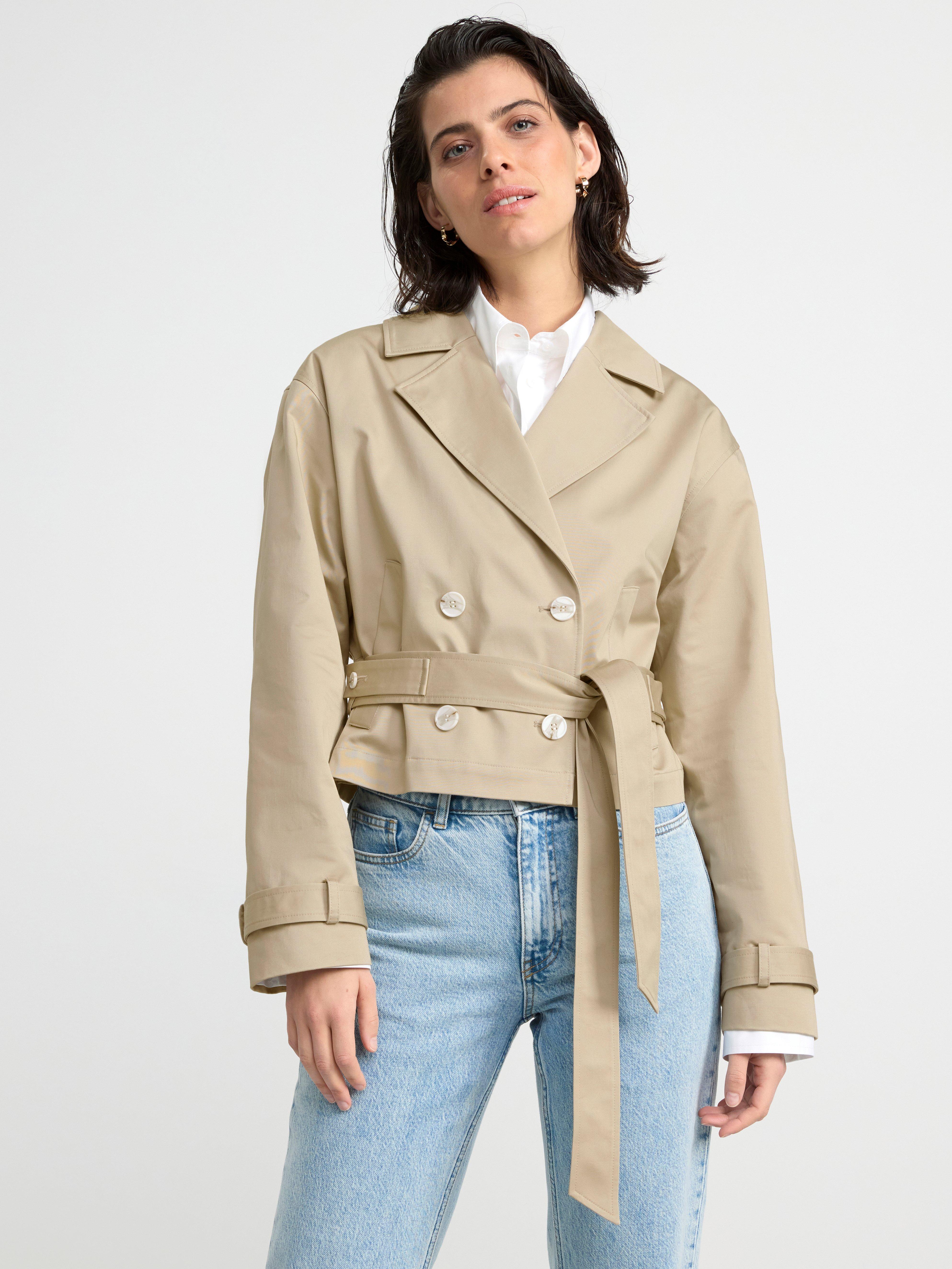 Cropped trenchcoat jacket Light Beige