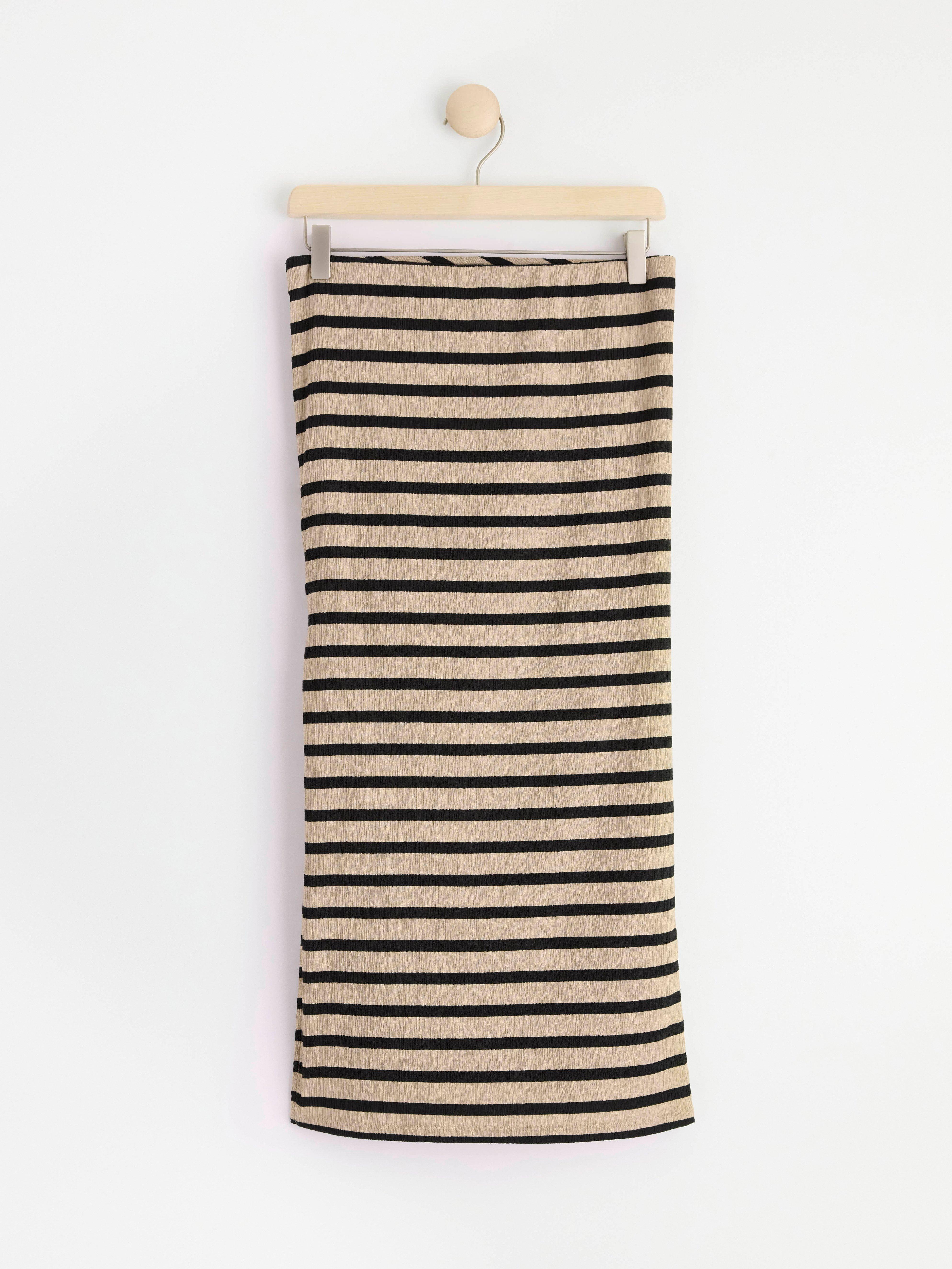 Textured jersey skirt Beige