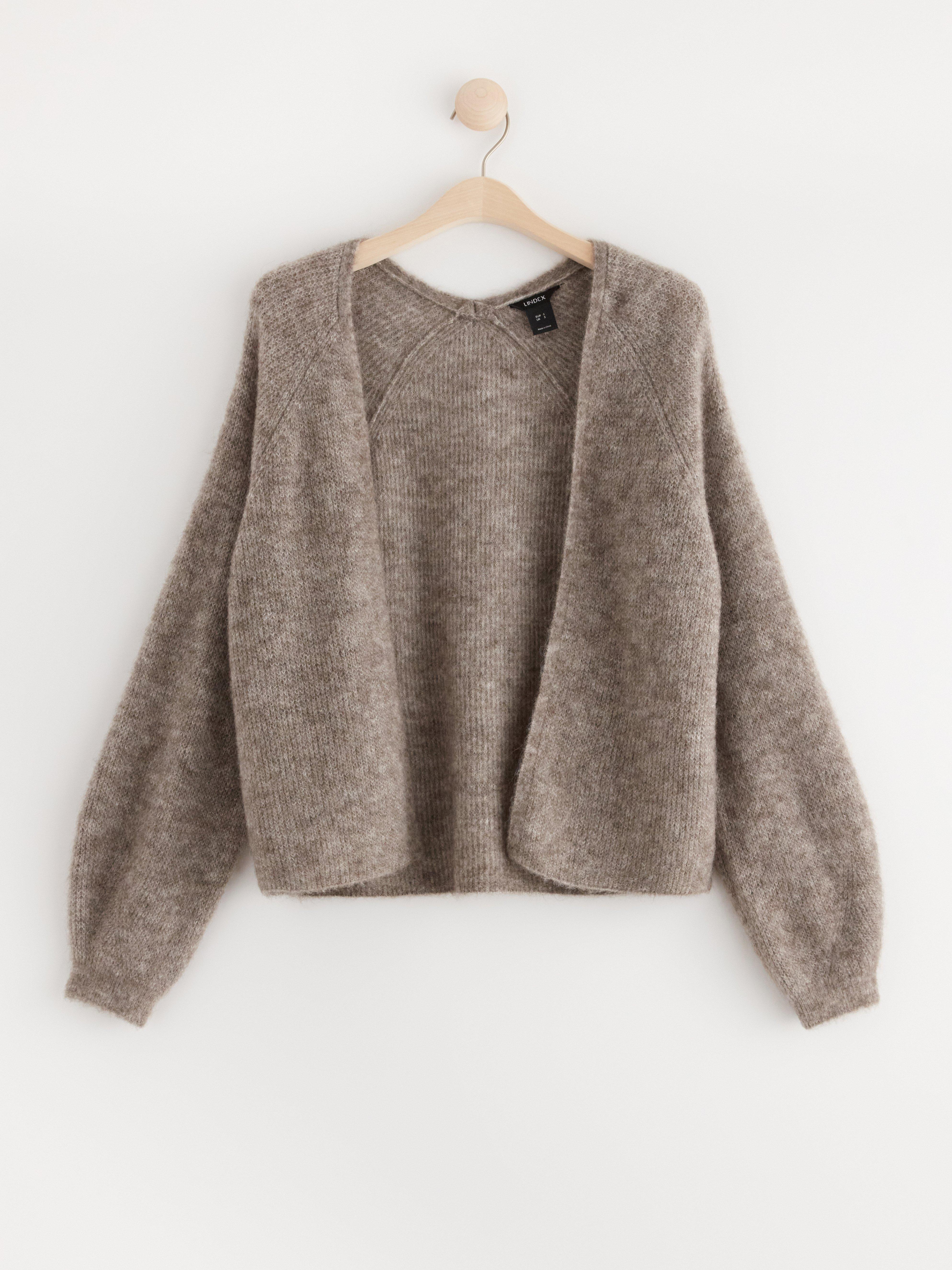 Cardigan in wool blend Brown melange
