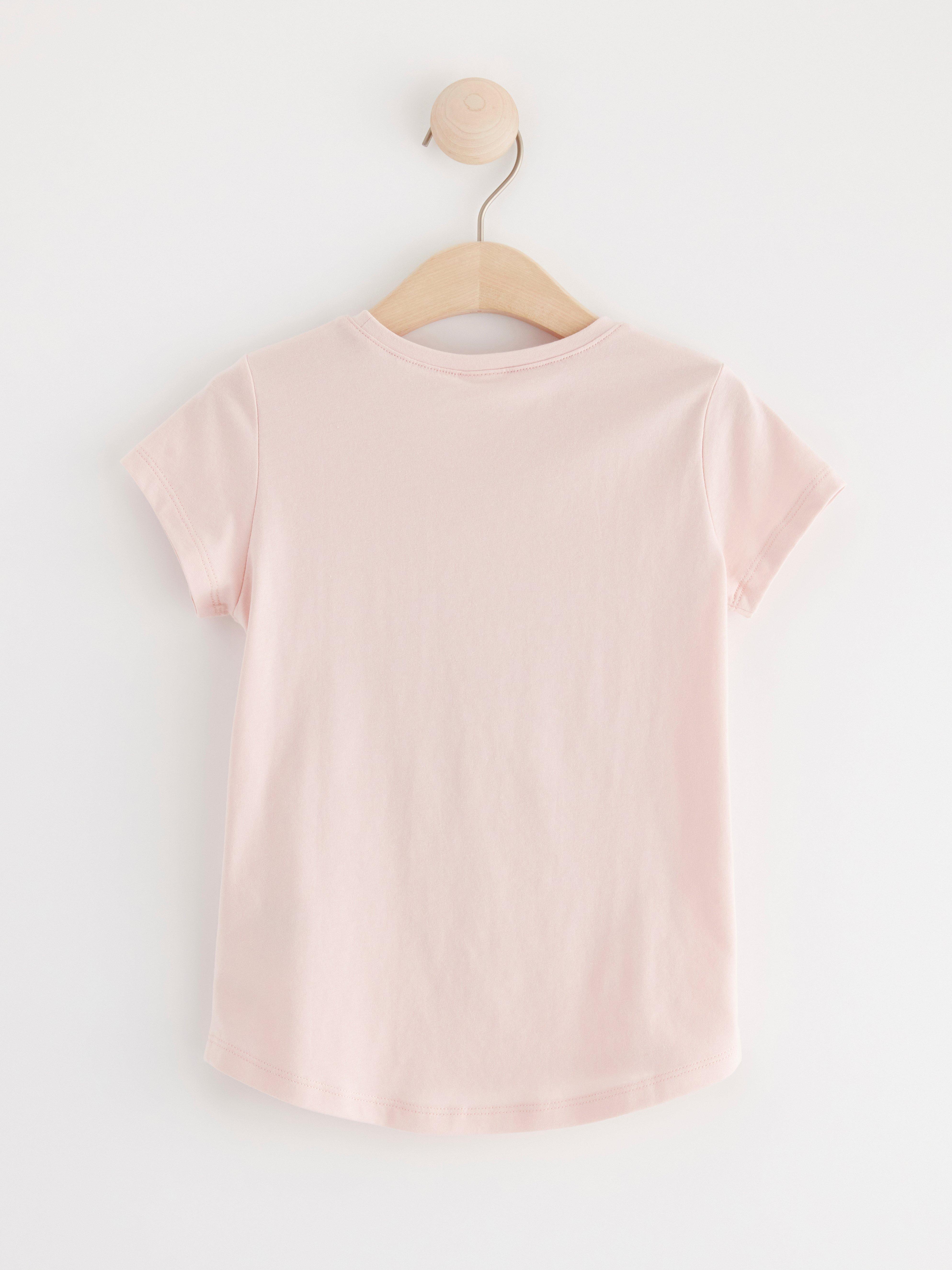 Short sleeve top with reversible sequins Light Dusty Pink