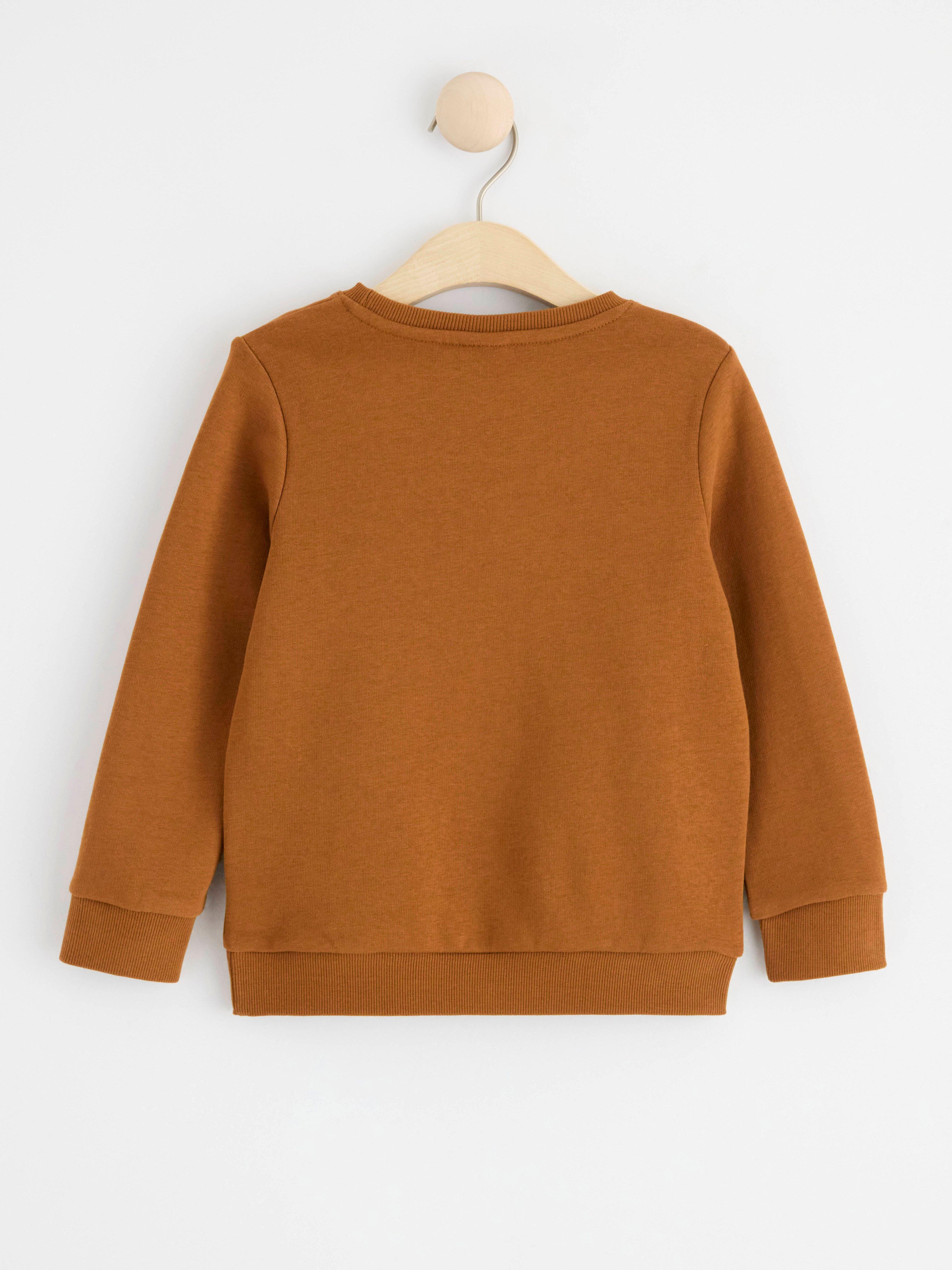 Sweatshirt with brushed inside Brown