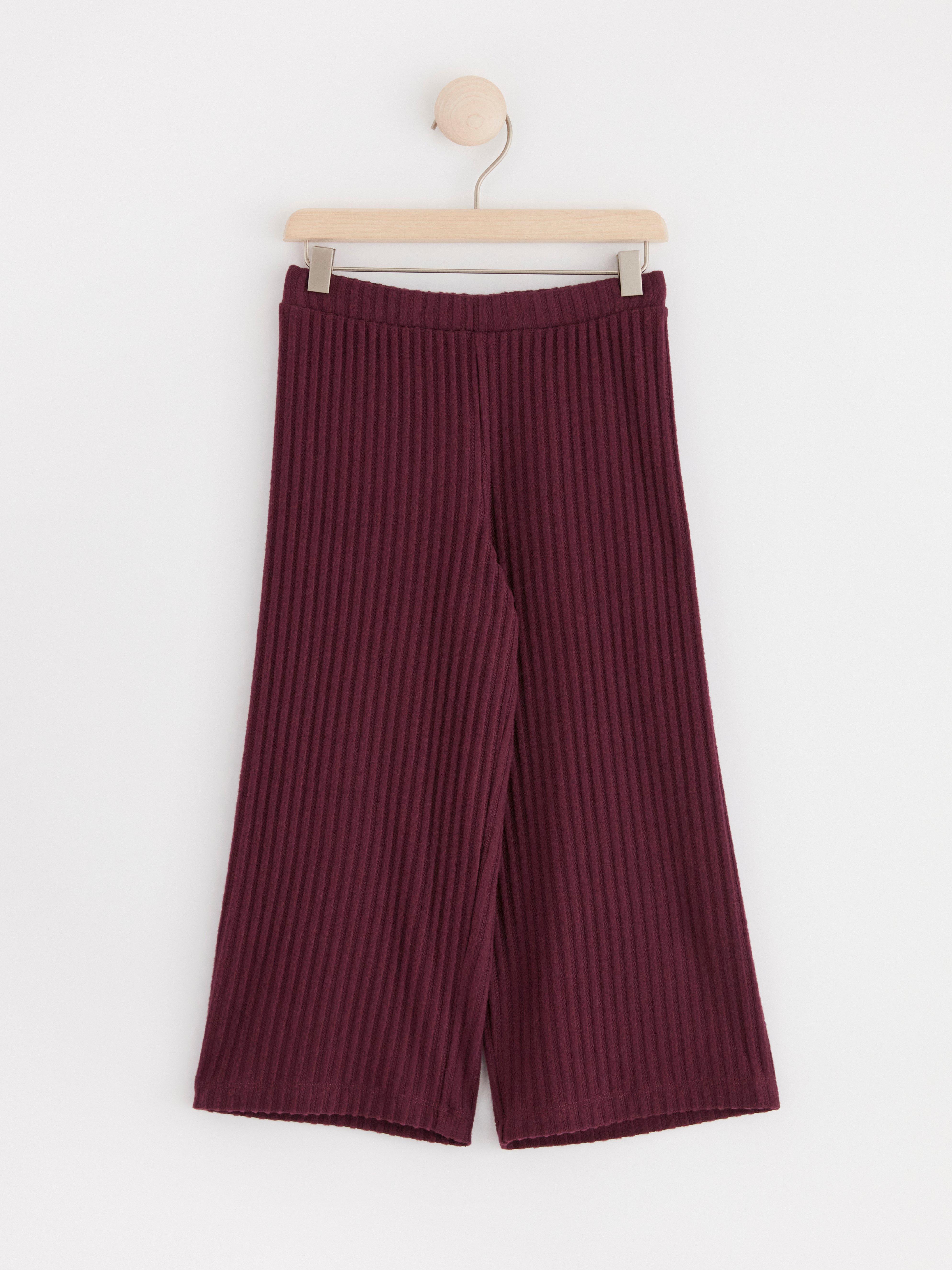 Cropped ribbed trousers Dark Lilac