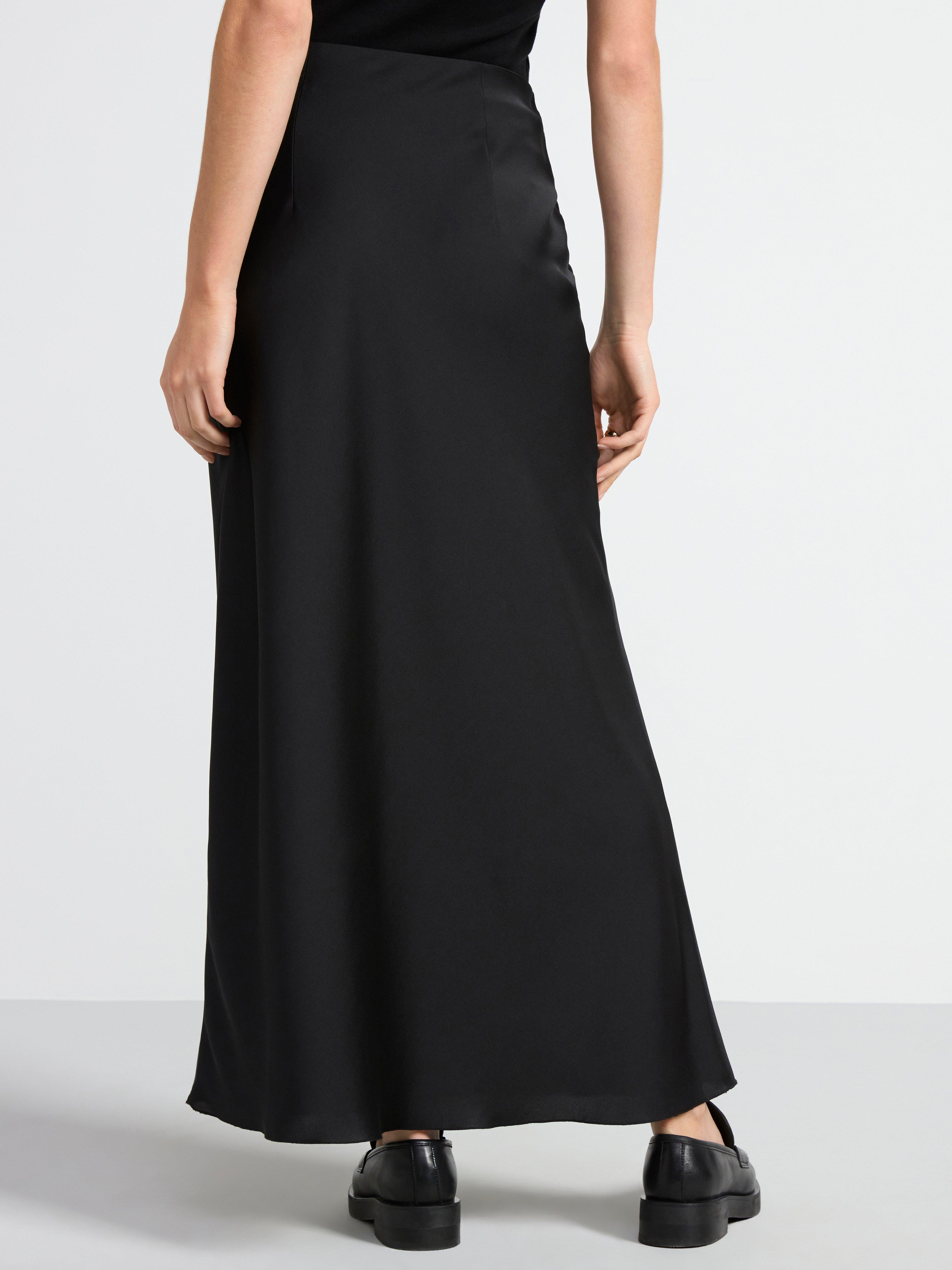 Satin maxi skirt Black