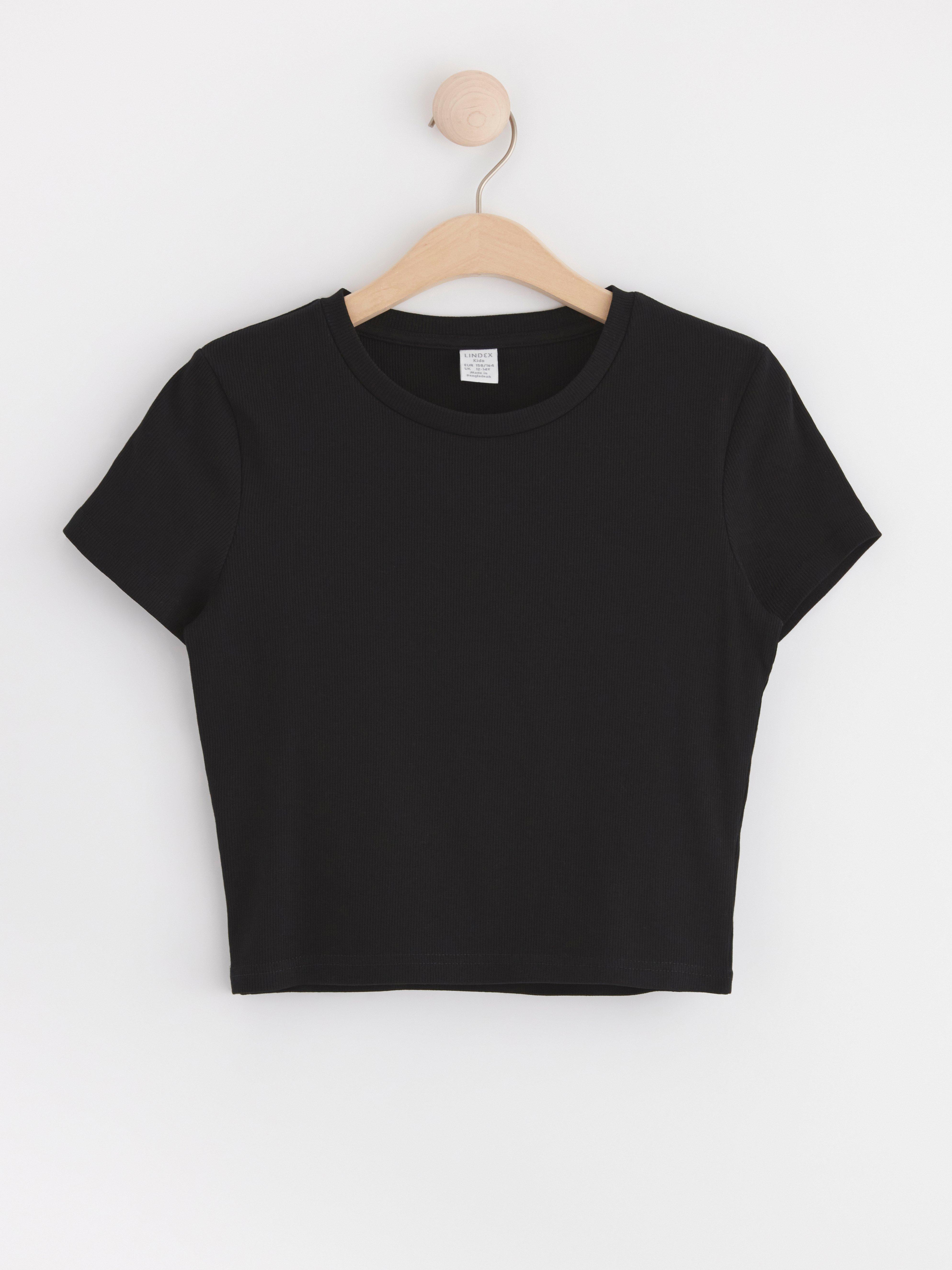 Ribbed cropped top Black