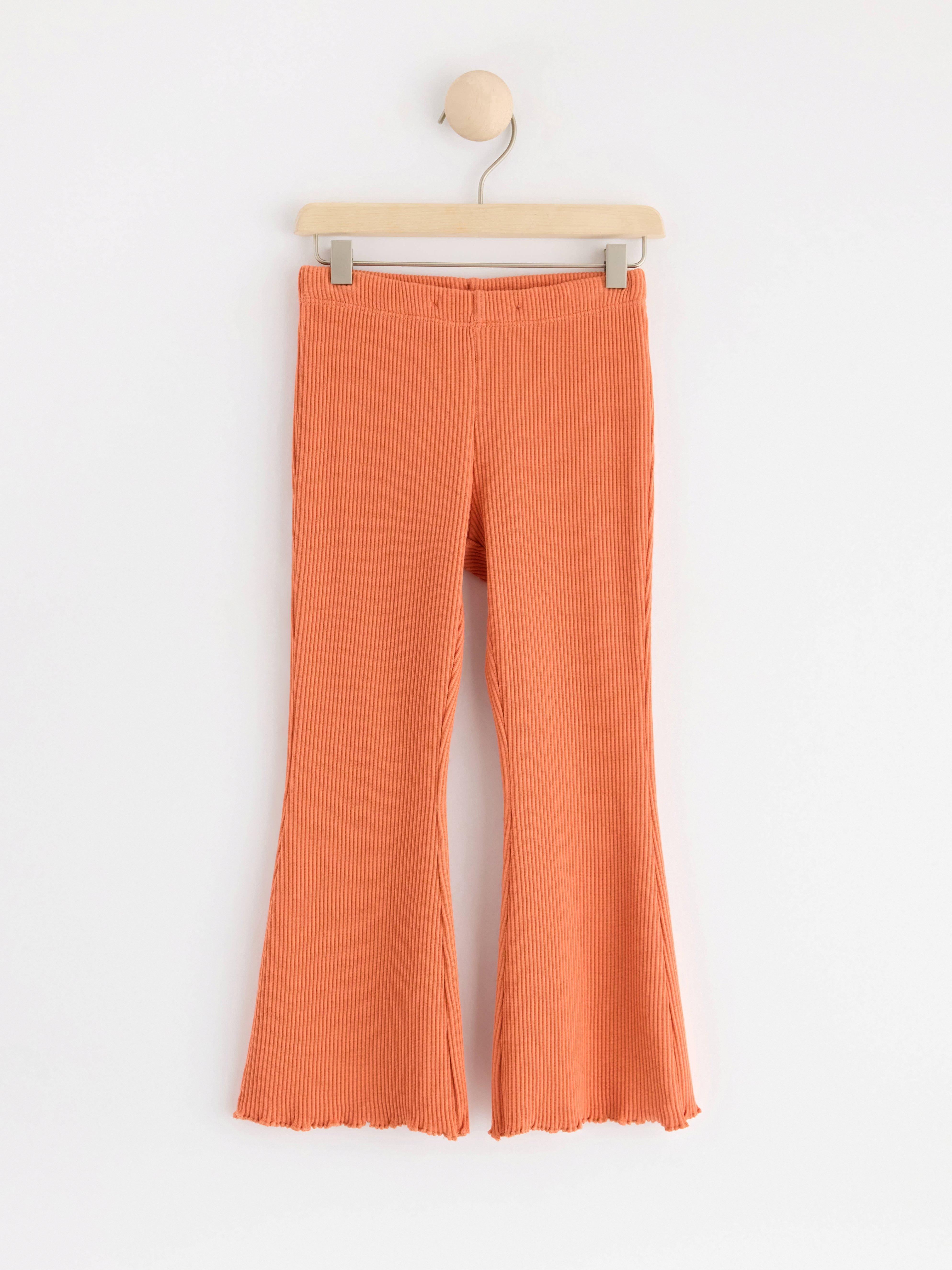 Ribbed flared leggings Light Dusty Orange