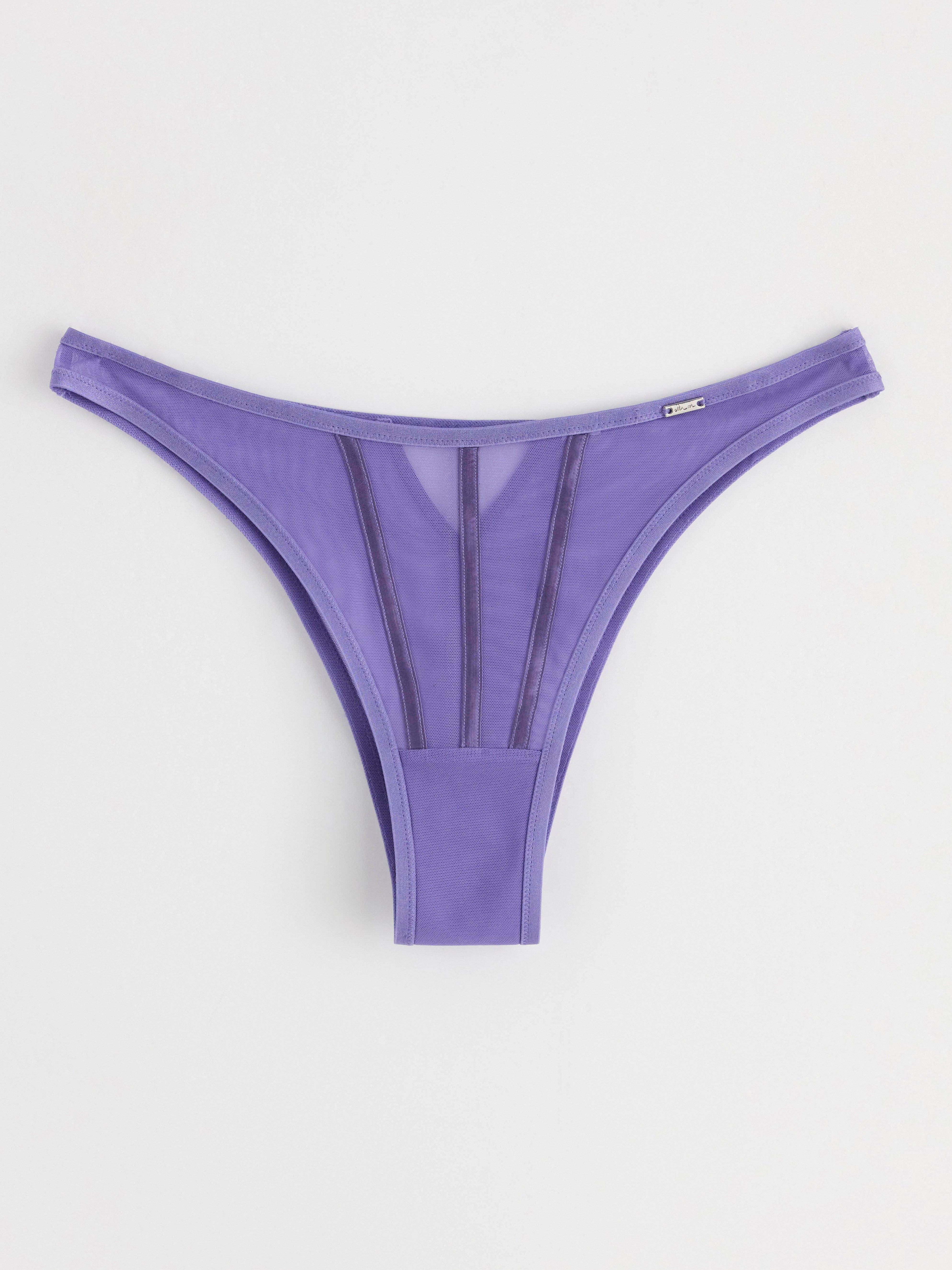 Brazilian regular briefs in mesh Lilac