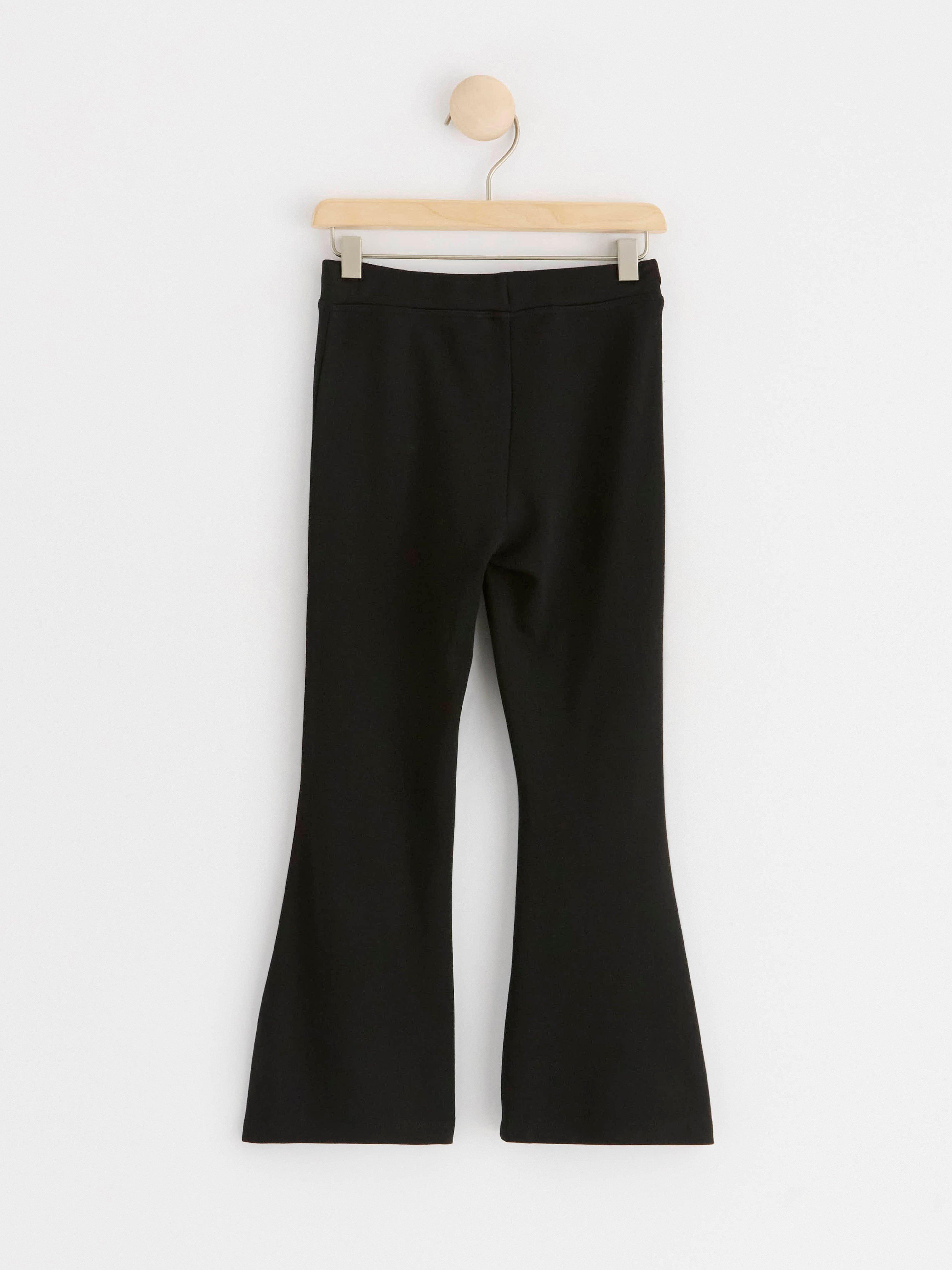 Flared punto leggings Black