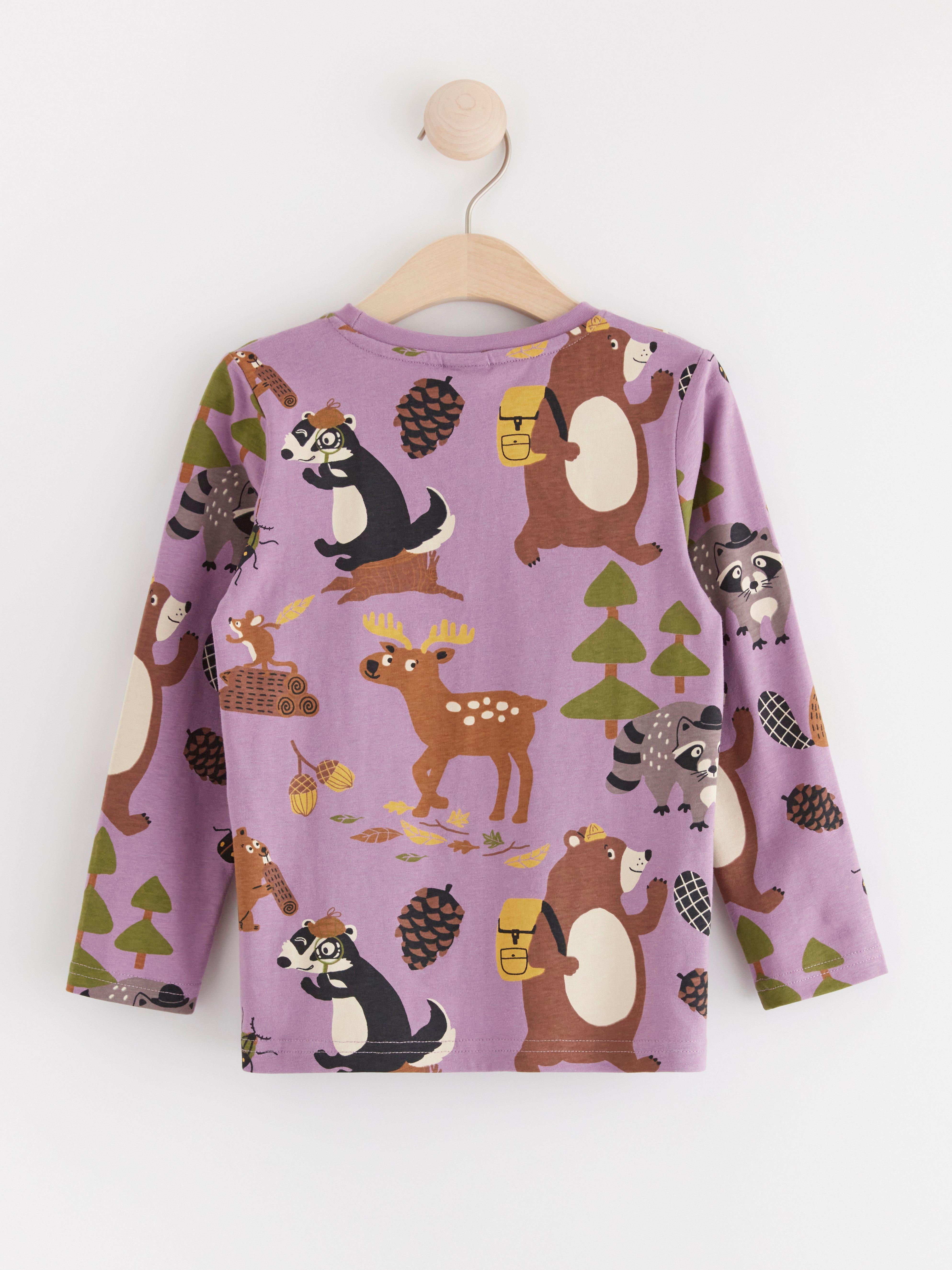 Top with animal print Light Dusty Lilac