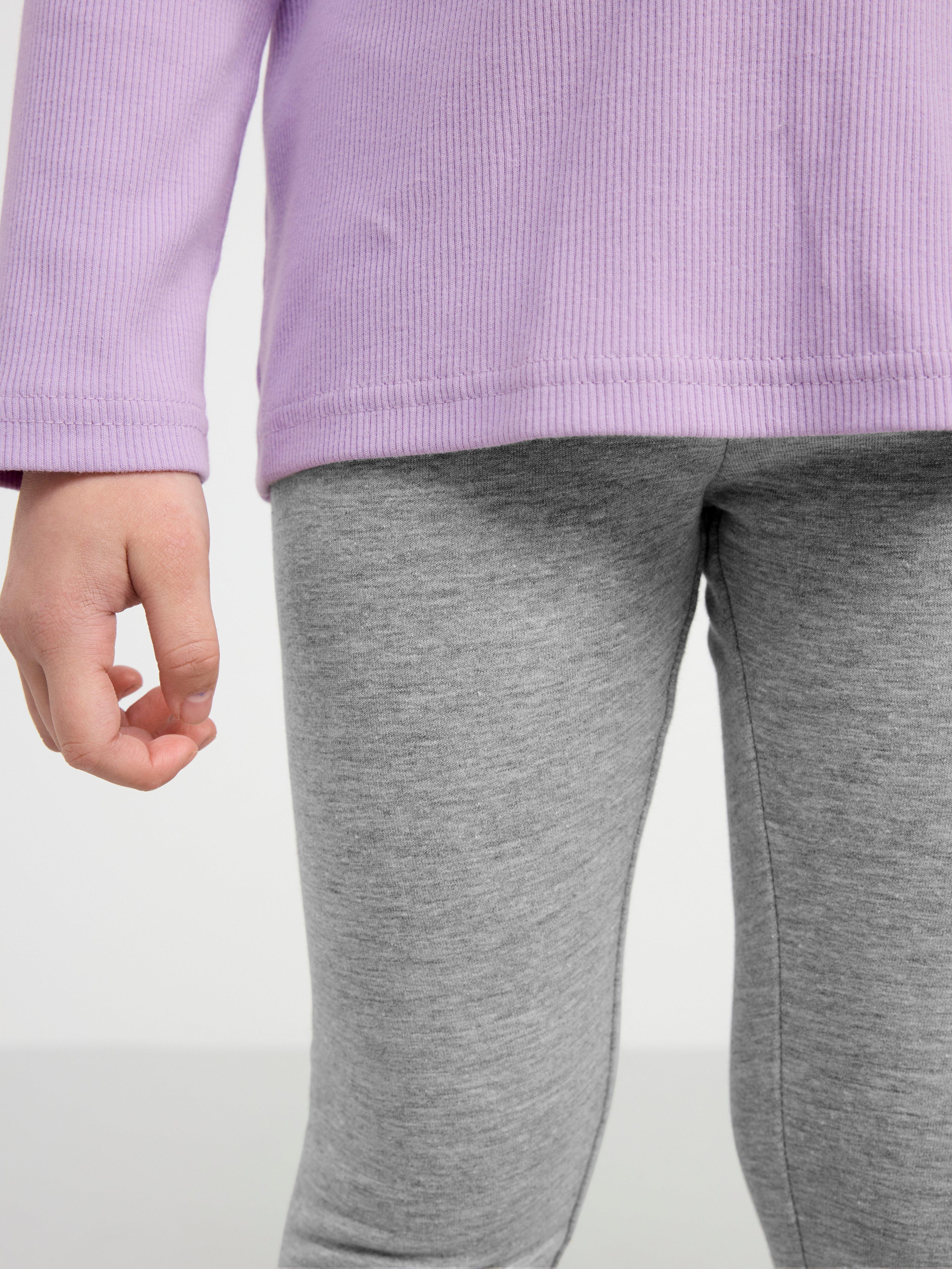 Leggings with brushed inside Grey Melange