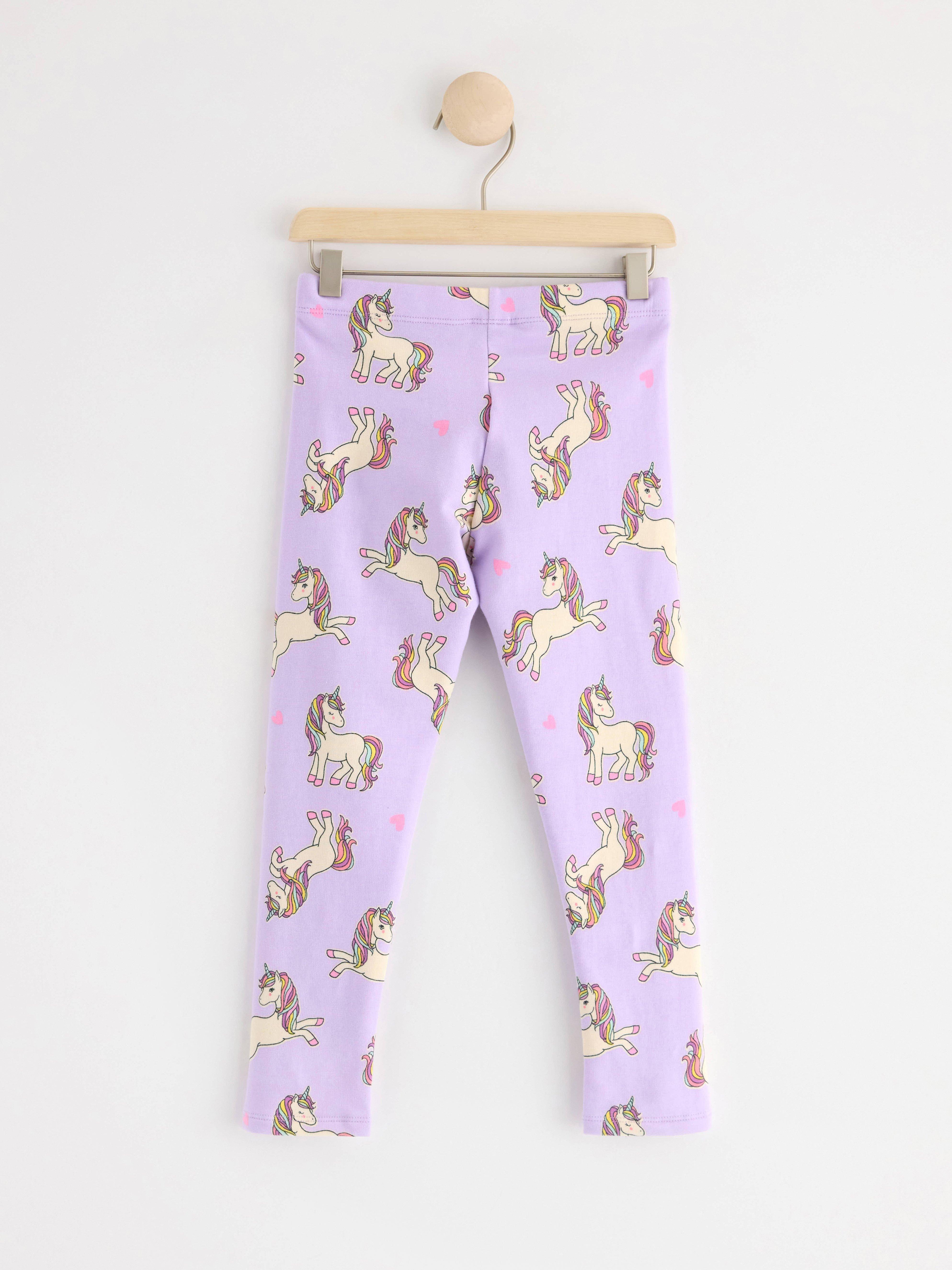 Leggings with unicorns Light Lilac