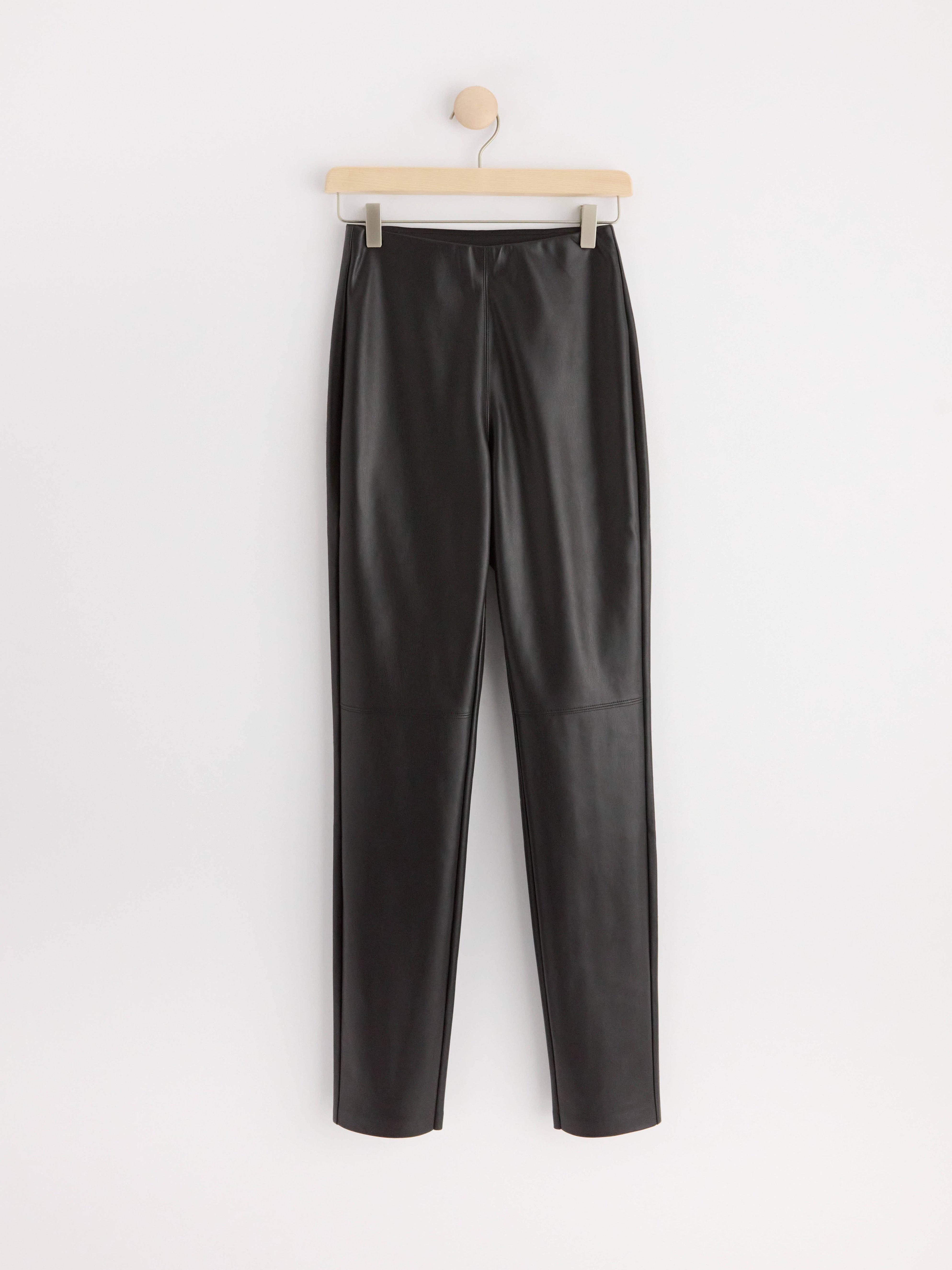 Trousers in imitation leather Black