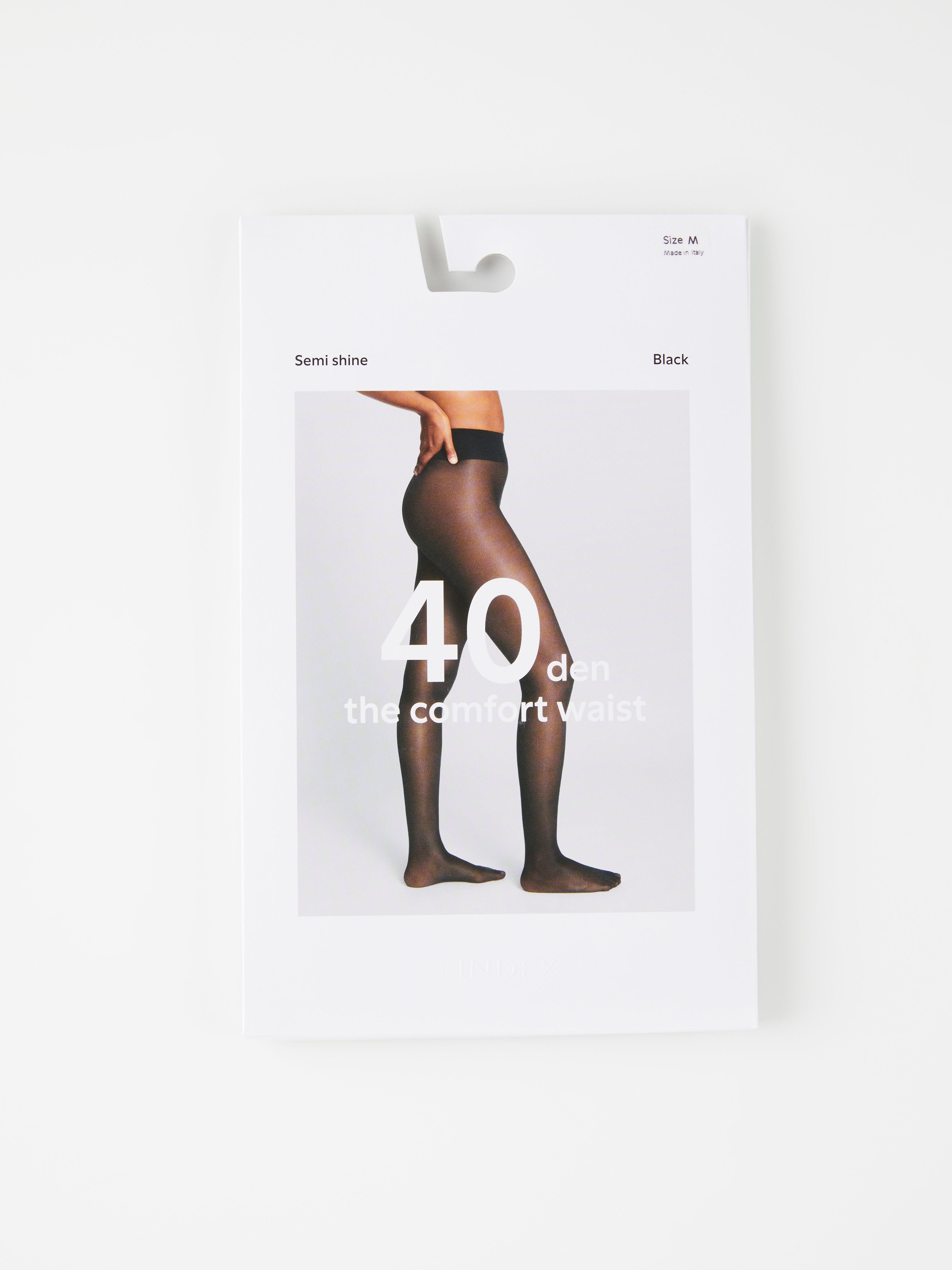 Comfort waist semi shine tights 40 denier Black