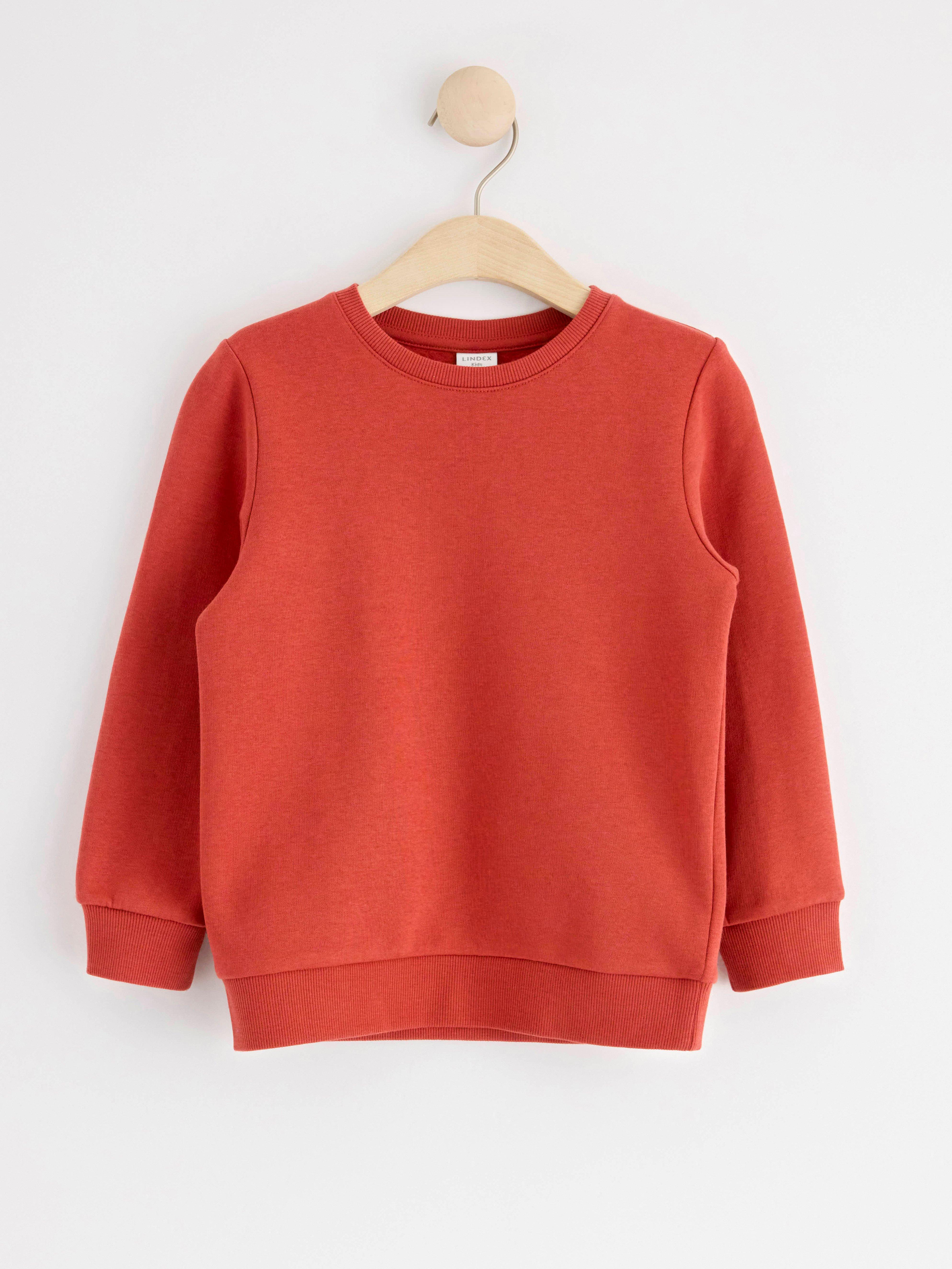 Sweatshirt with brushed inside Dark Dusty Red