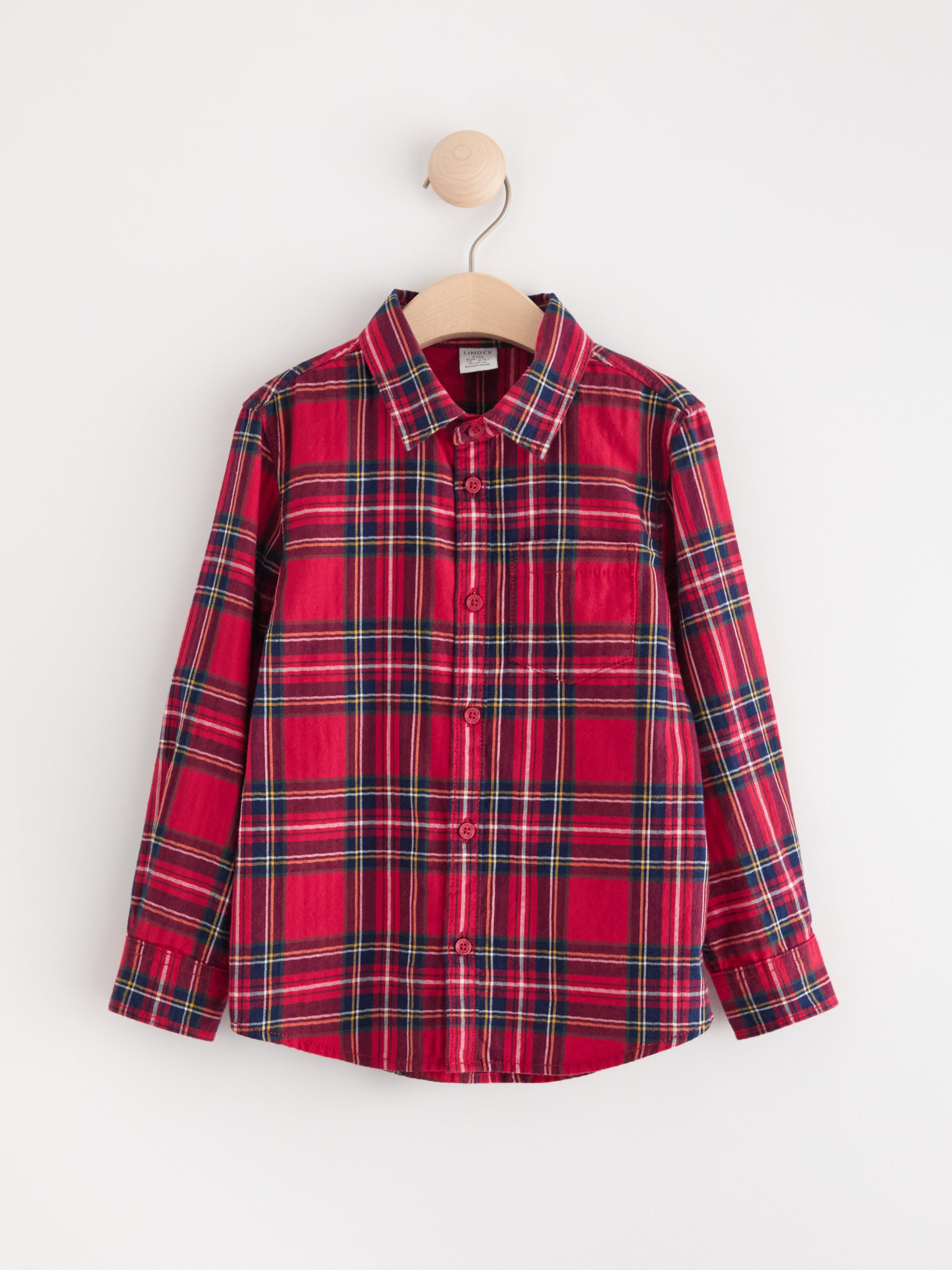 Checked flannel shirt Dark Red