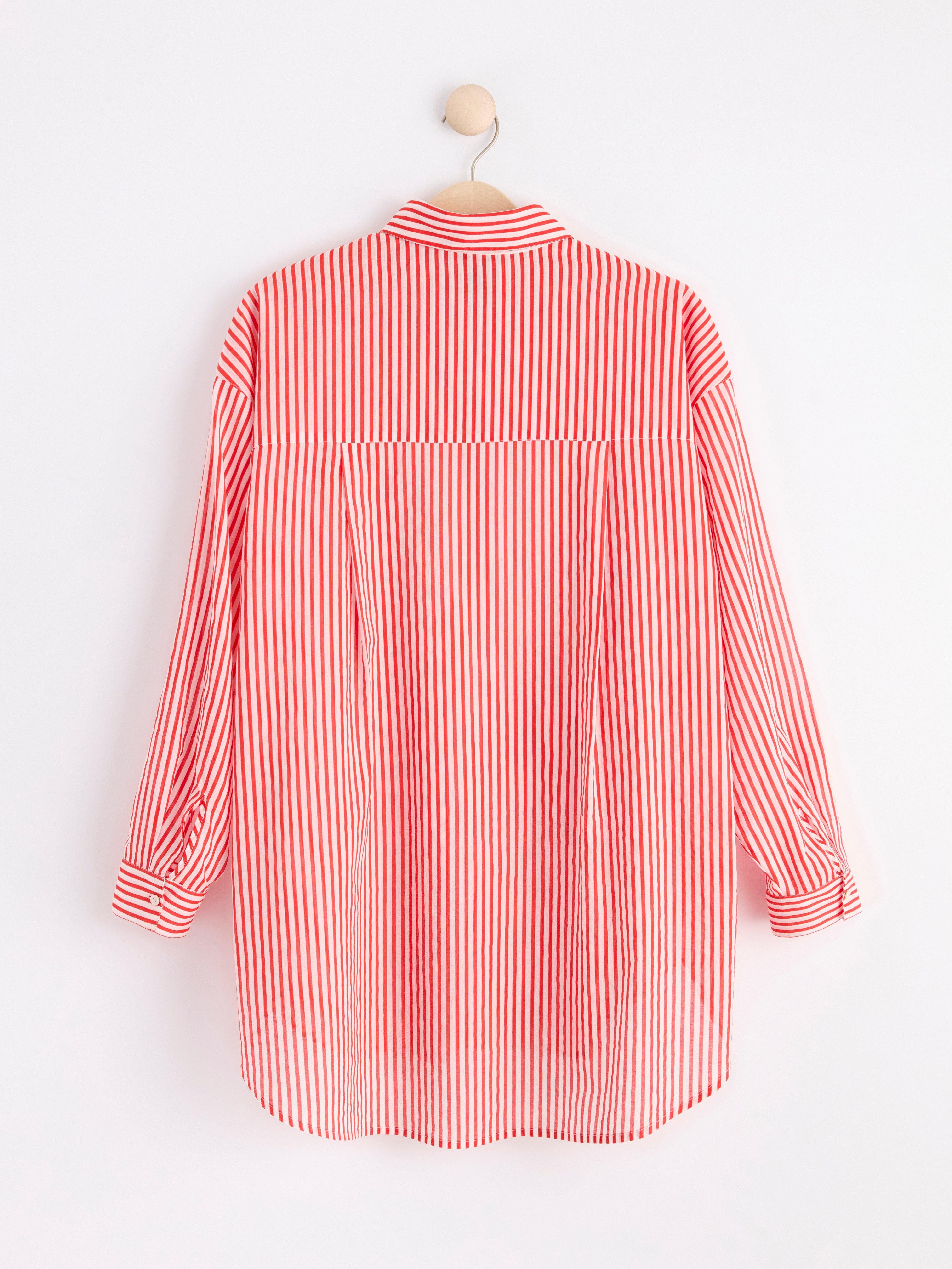 Long sleeve cotton shirt Red