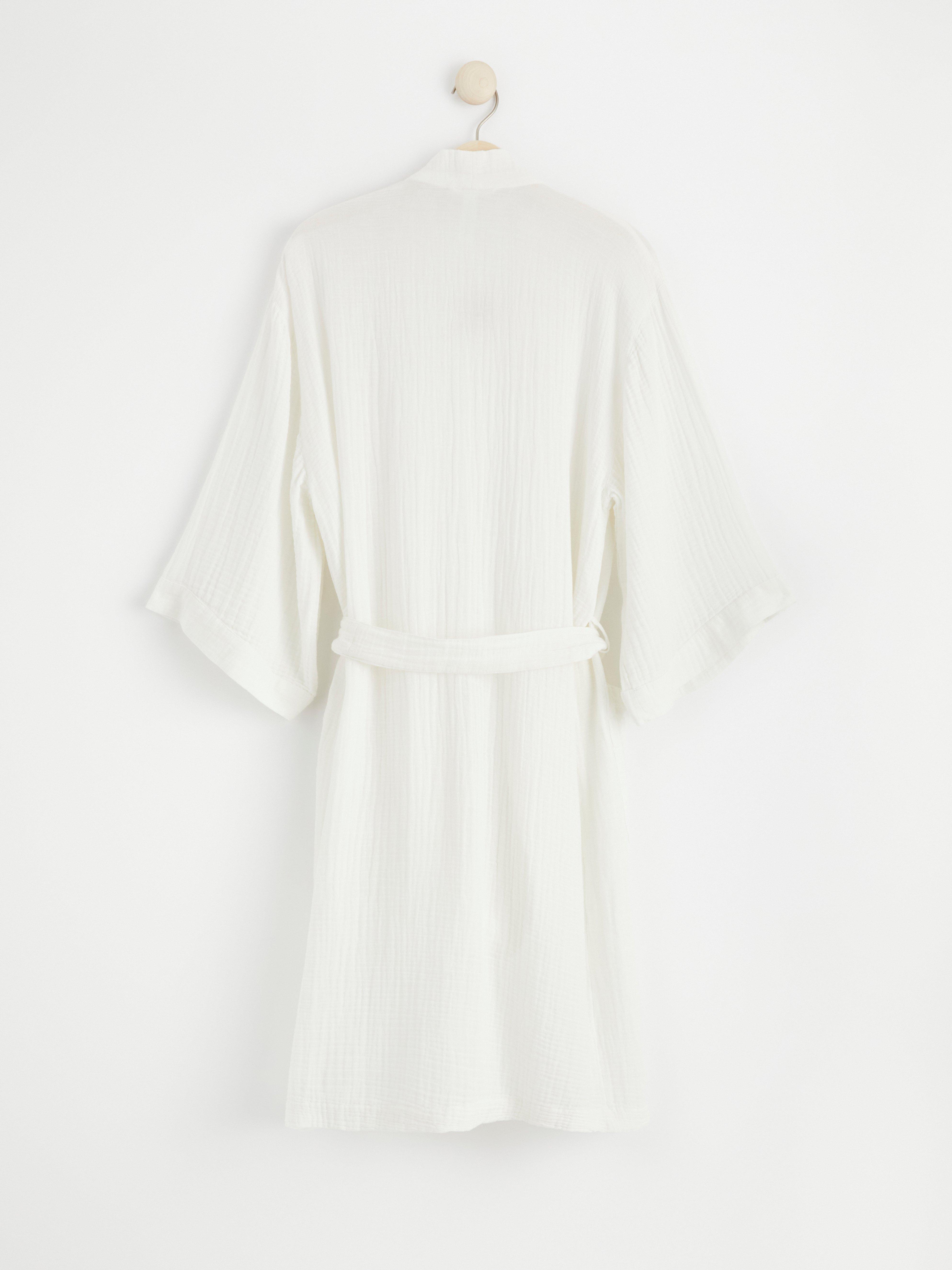 Robe in cotton gauze Off White