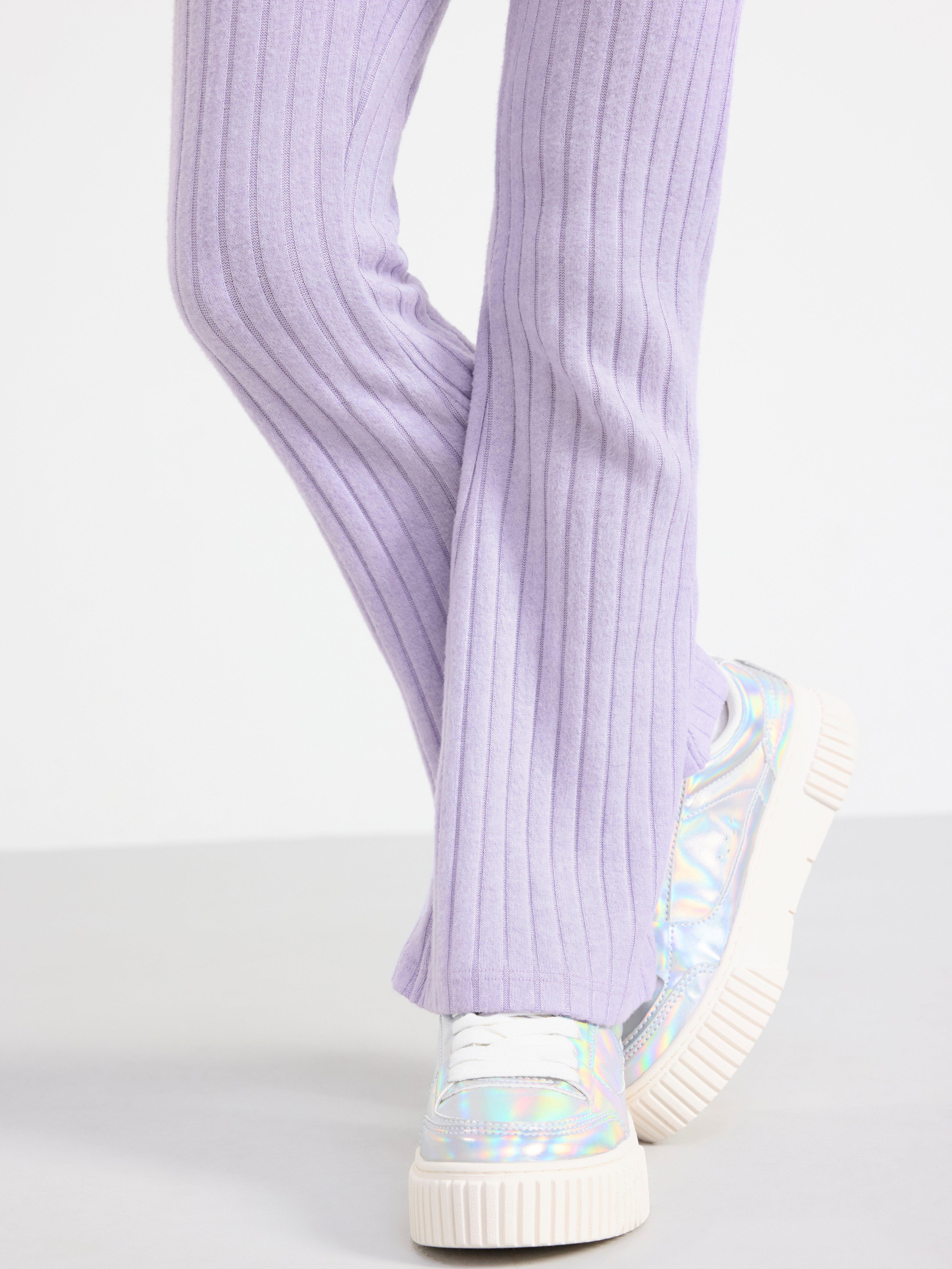 Ribbed flared leggings Light Lilac