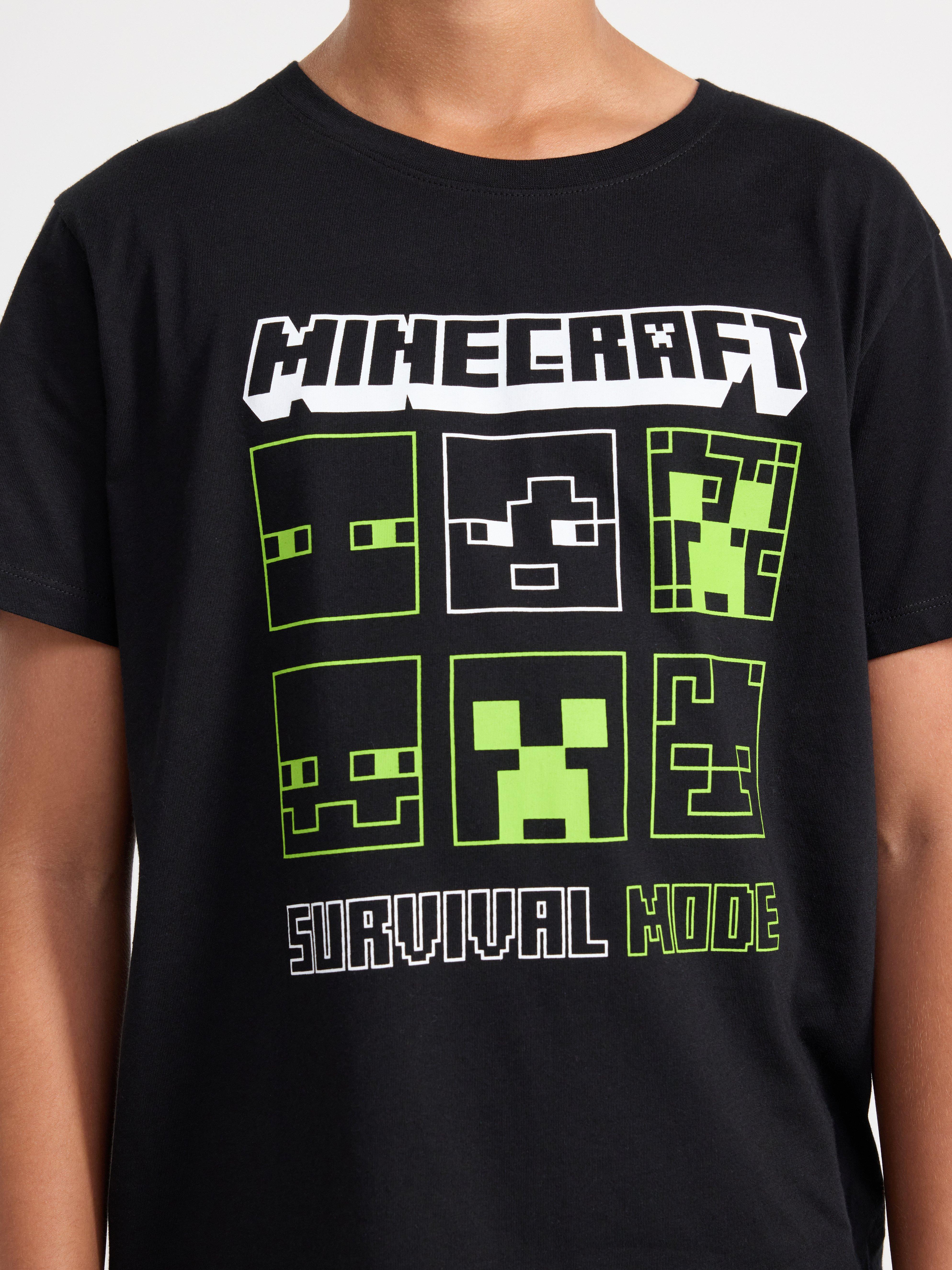 Set with Minecraft print Dark Grey Melange