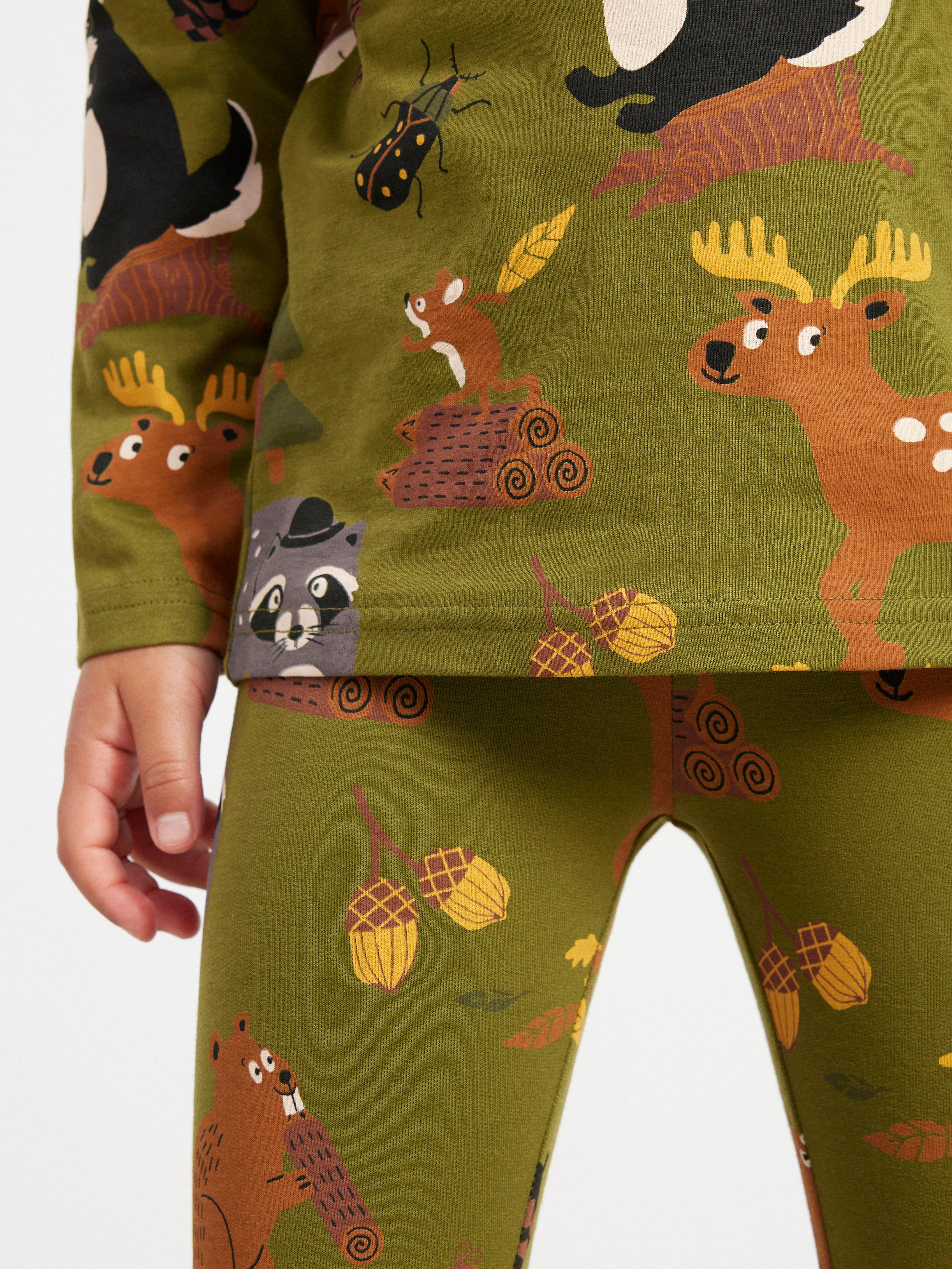 Leggings with animal print Dark Green