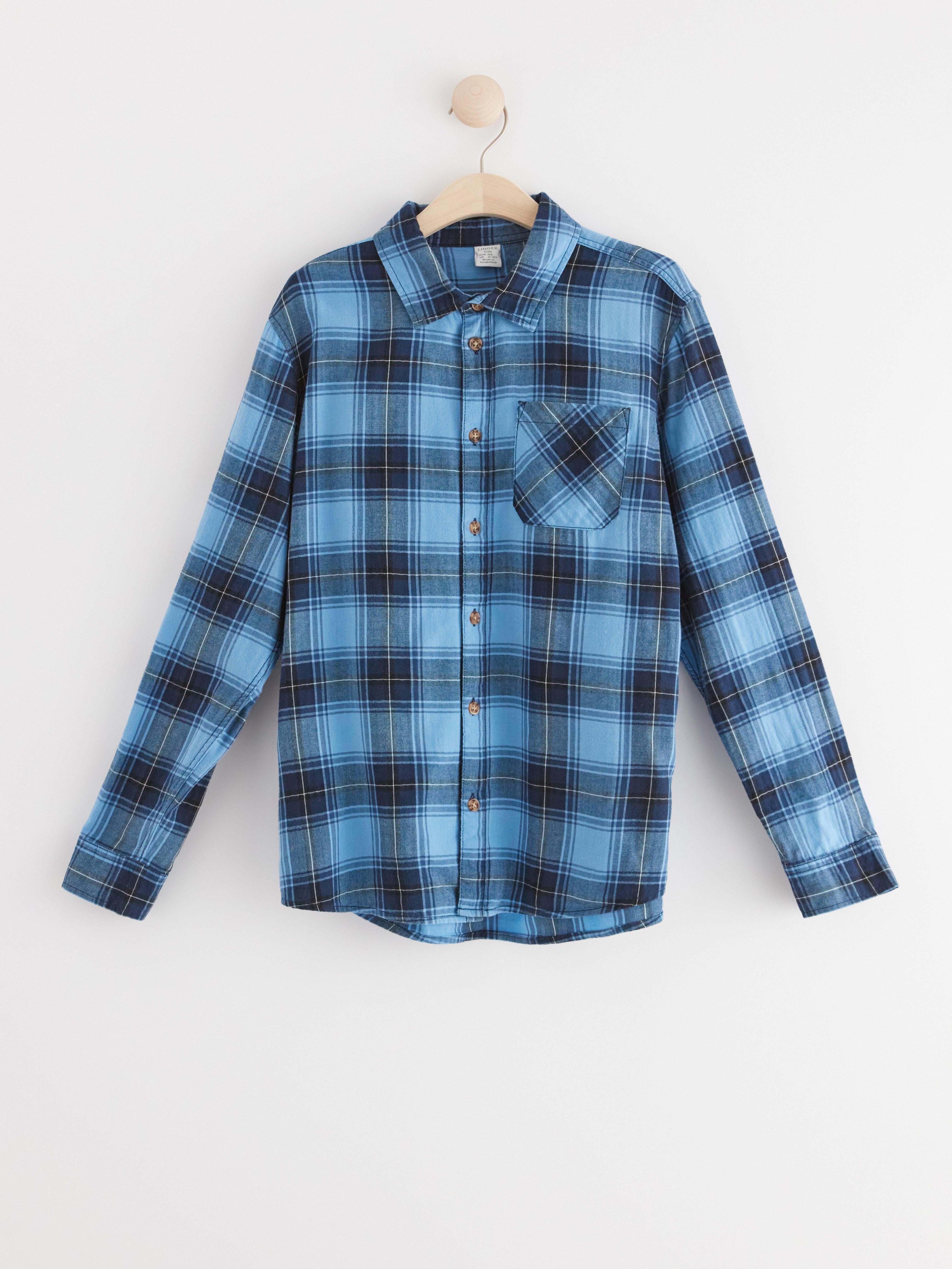 Long sleeve flannel shirt Light Dusty Blue