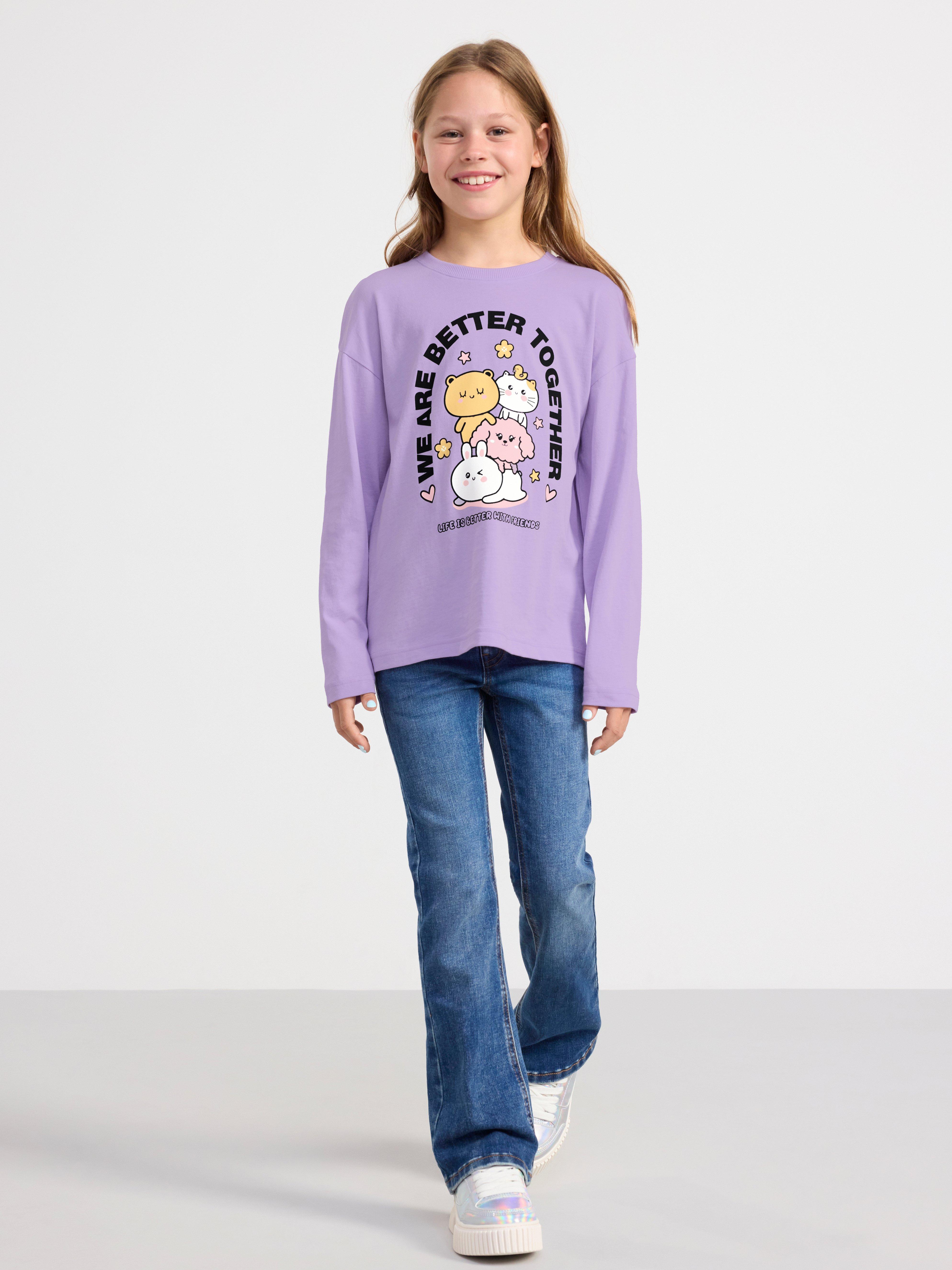 Long sleeve top with print Light Lilac