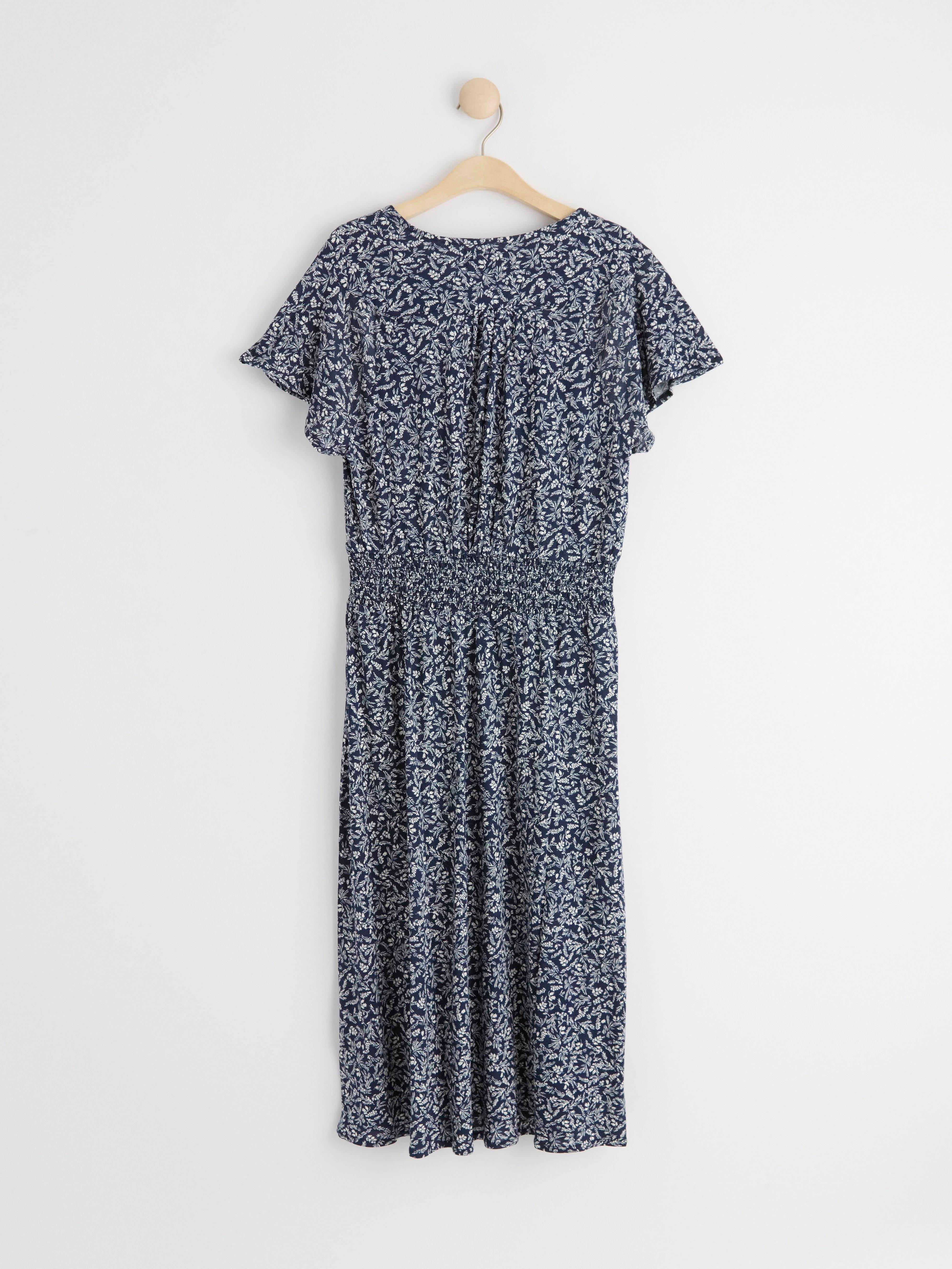 Short sleeve midi jersey dress Navy