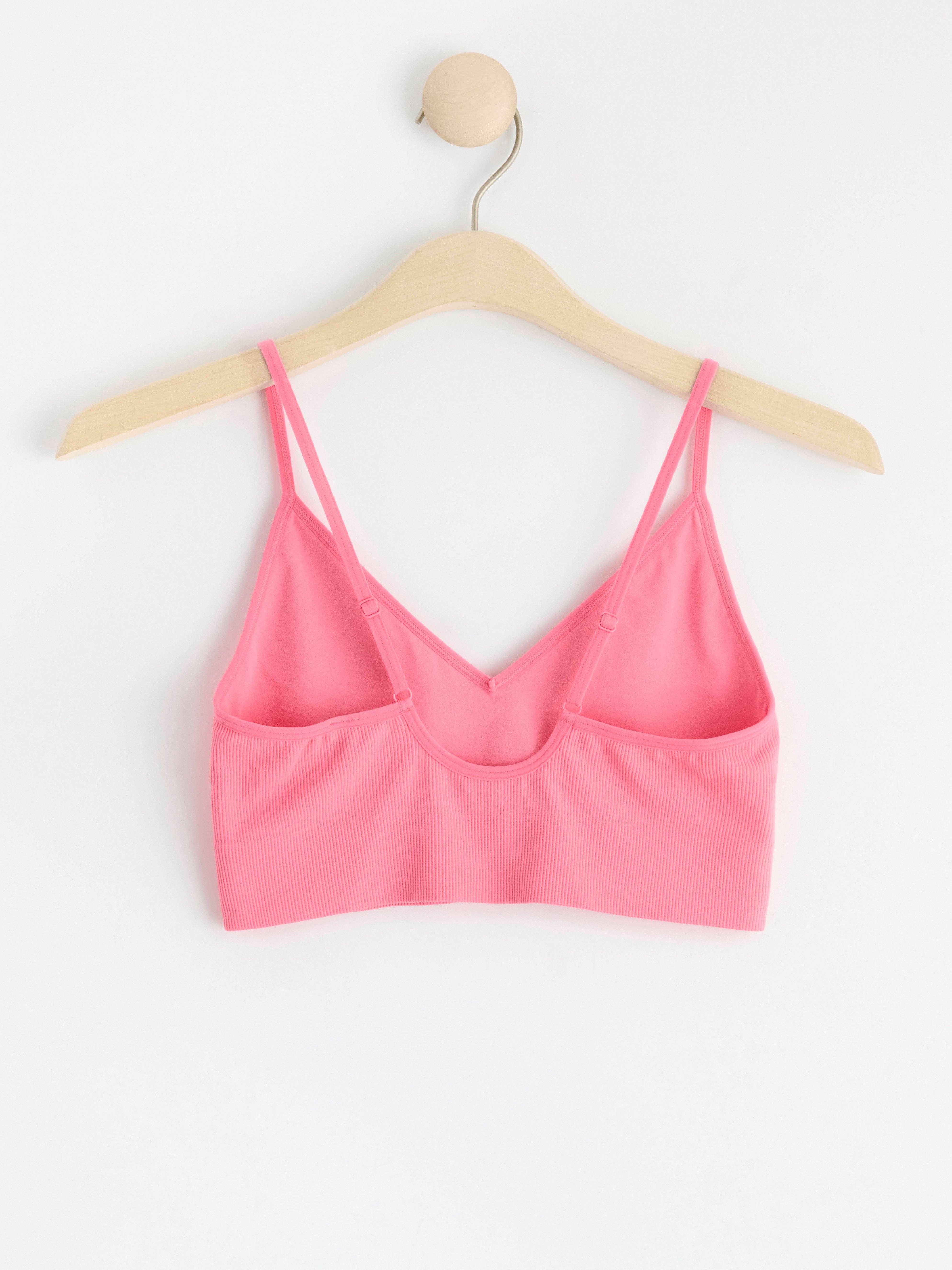 Seamless ribbed soft bra Pink