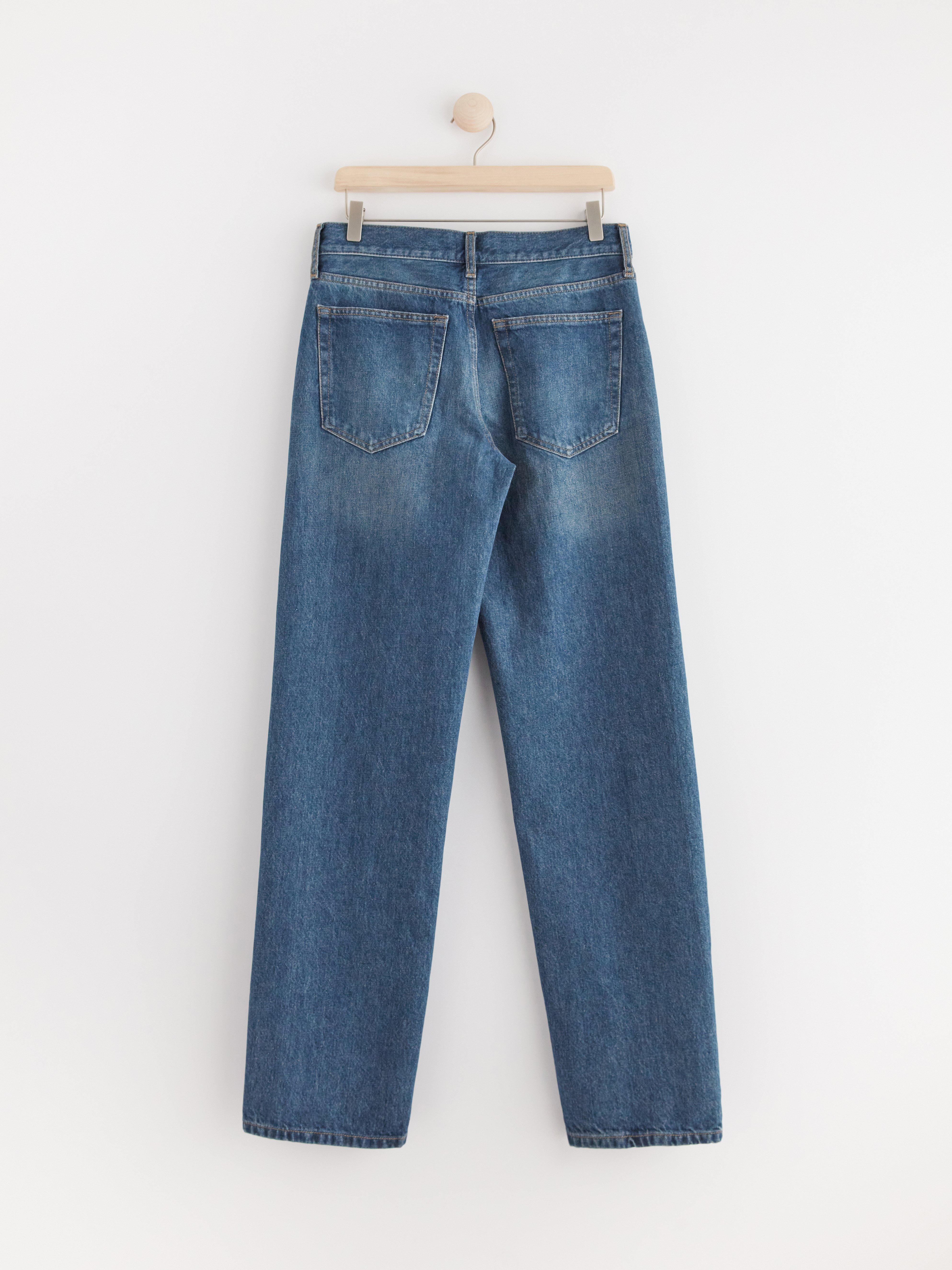 SIA Straight regular waist jeans with extra long legs Dark denim
