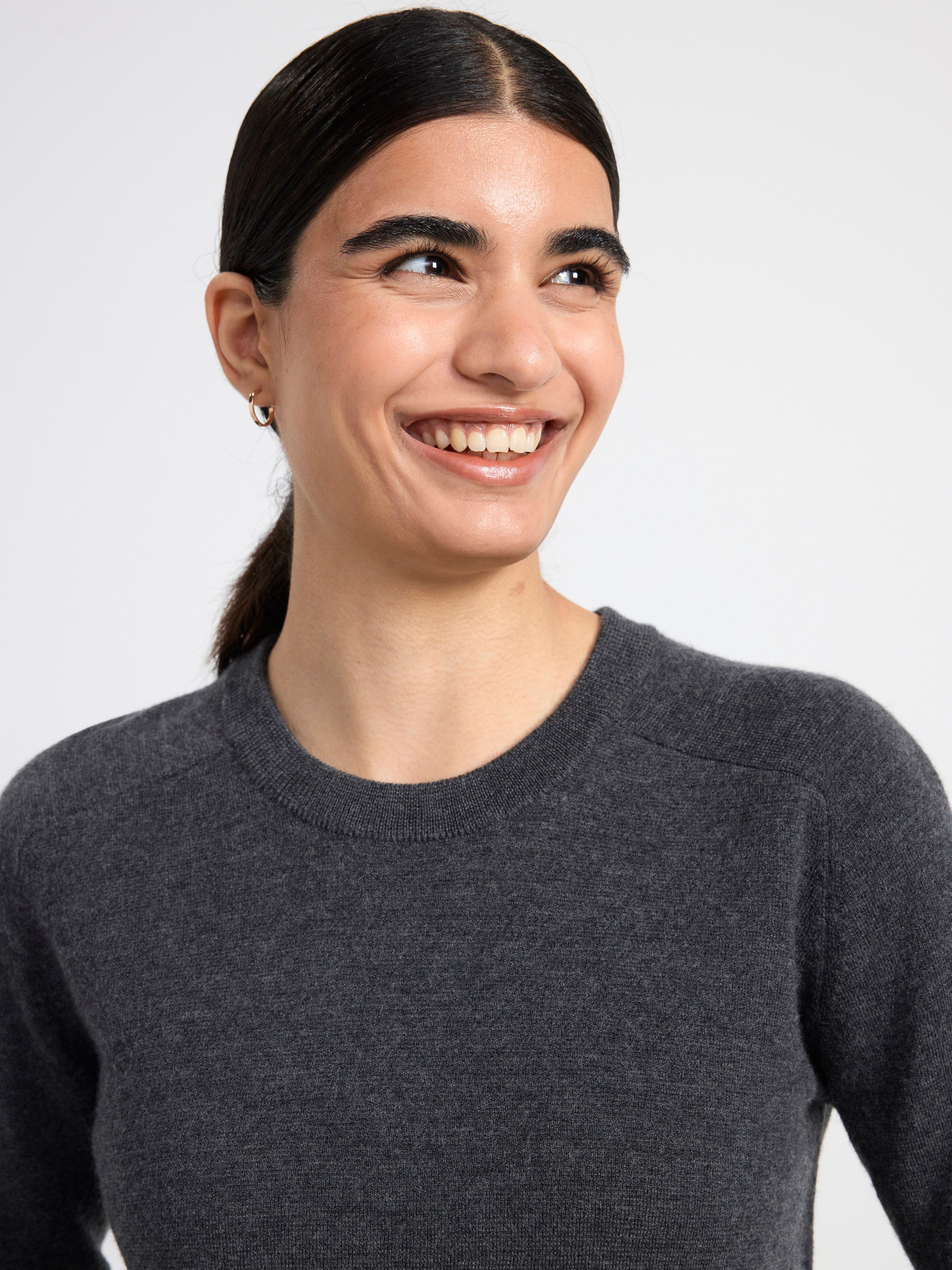 Jumper in merino wool Dark Grey Melange