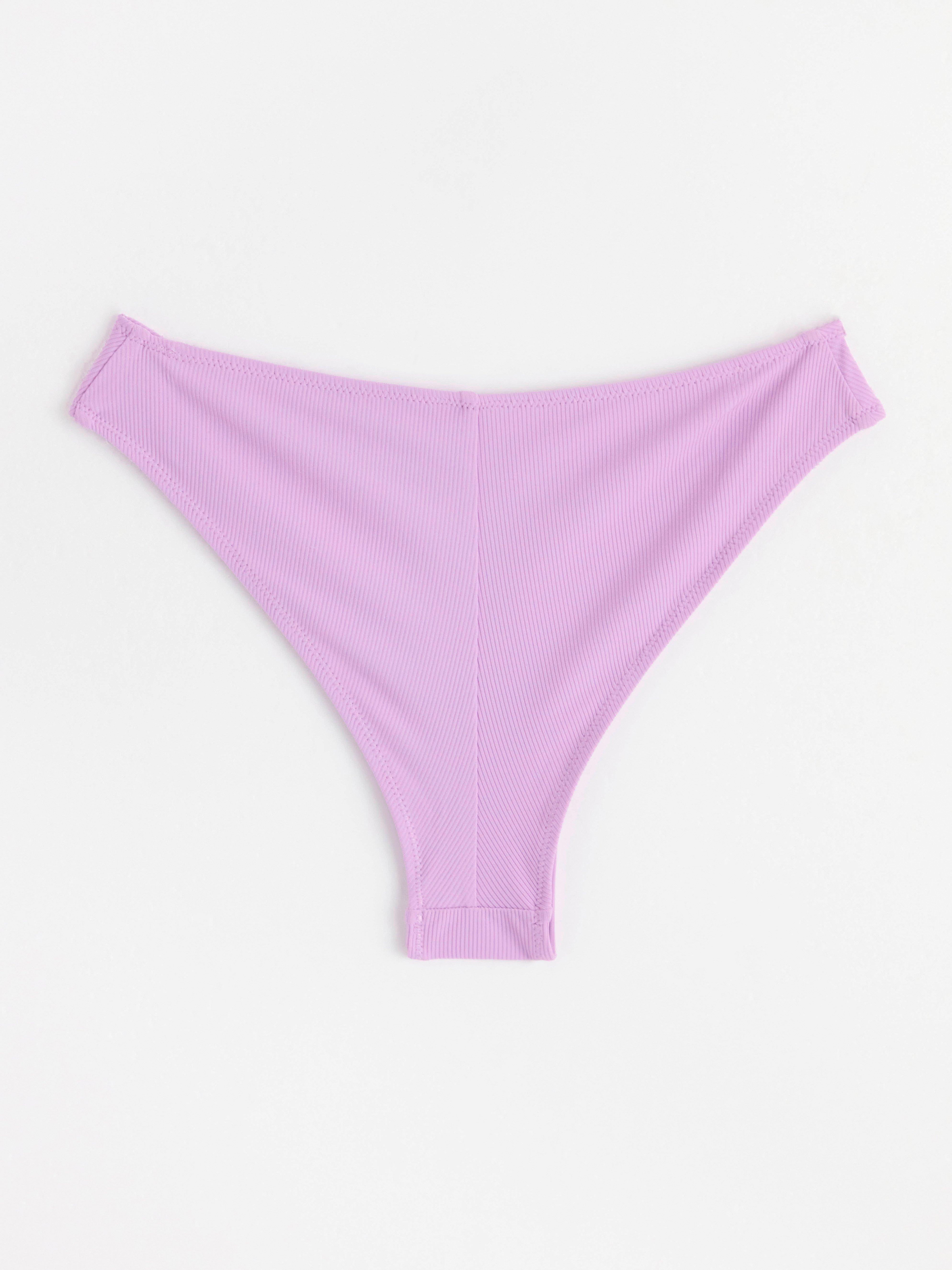 Ribbed brazilian bikini bottoms Light Lilac