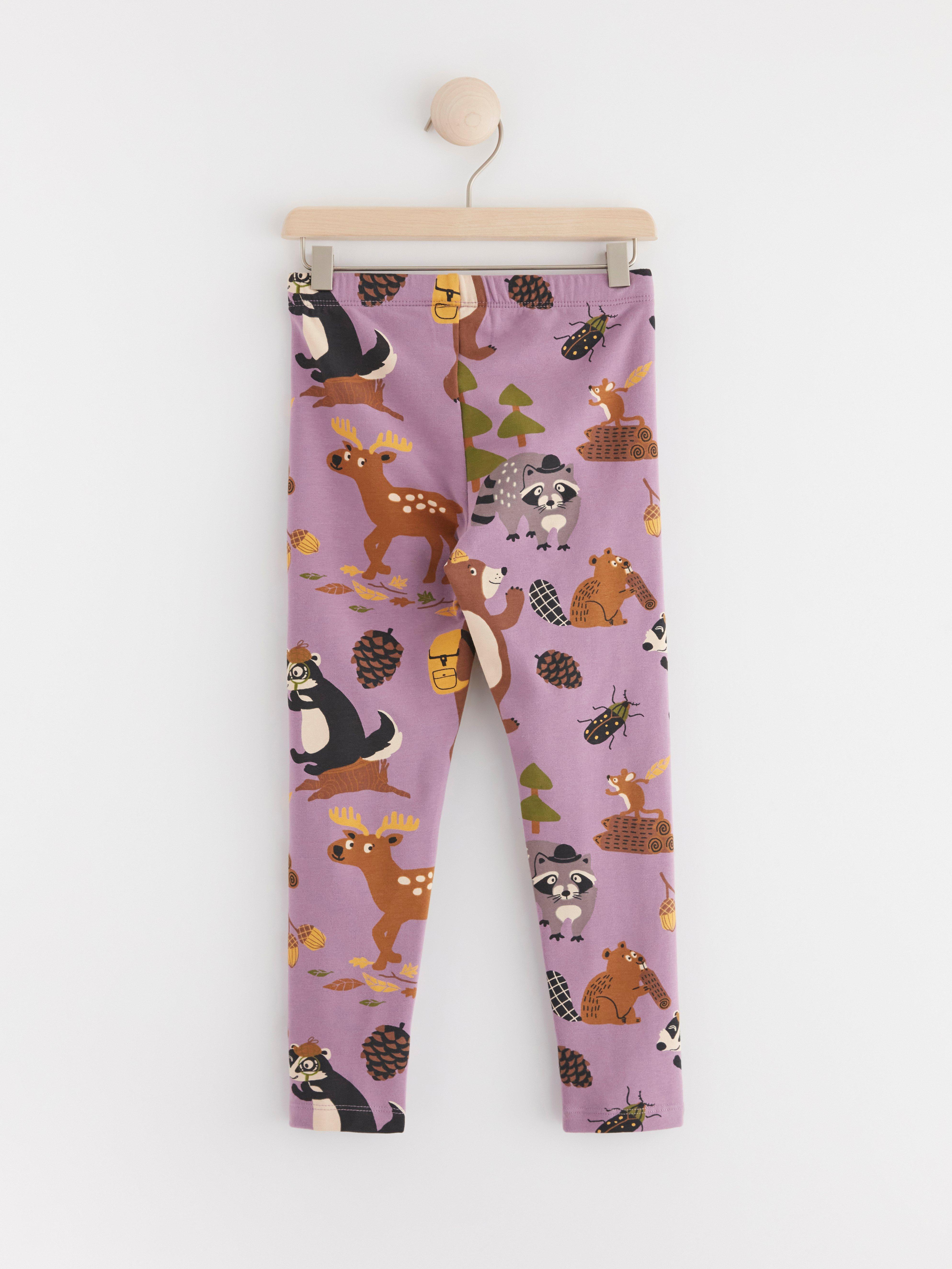 Leggings with animal print Light Dusty Lilac