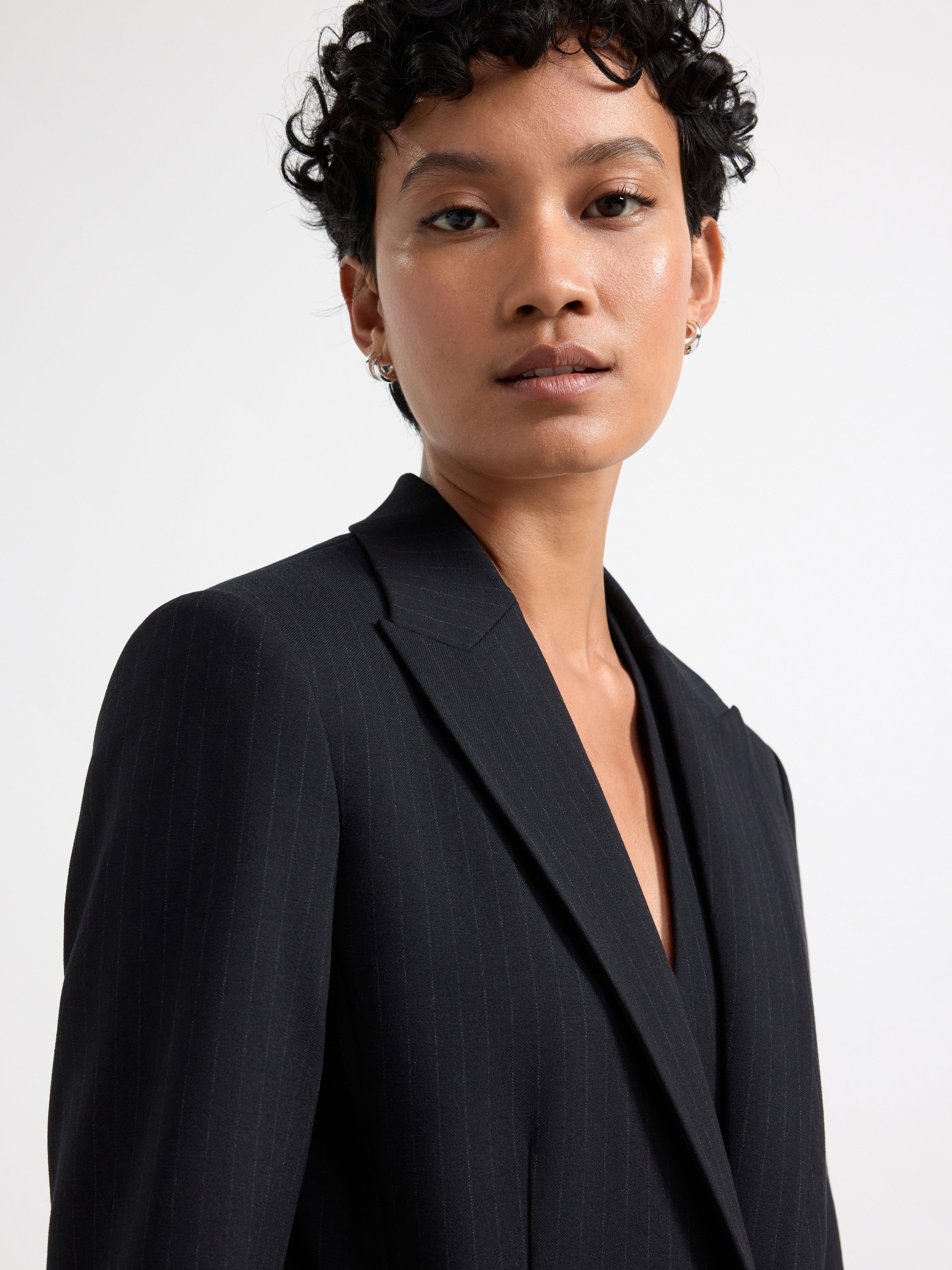 Blazer  pinstriped Black