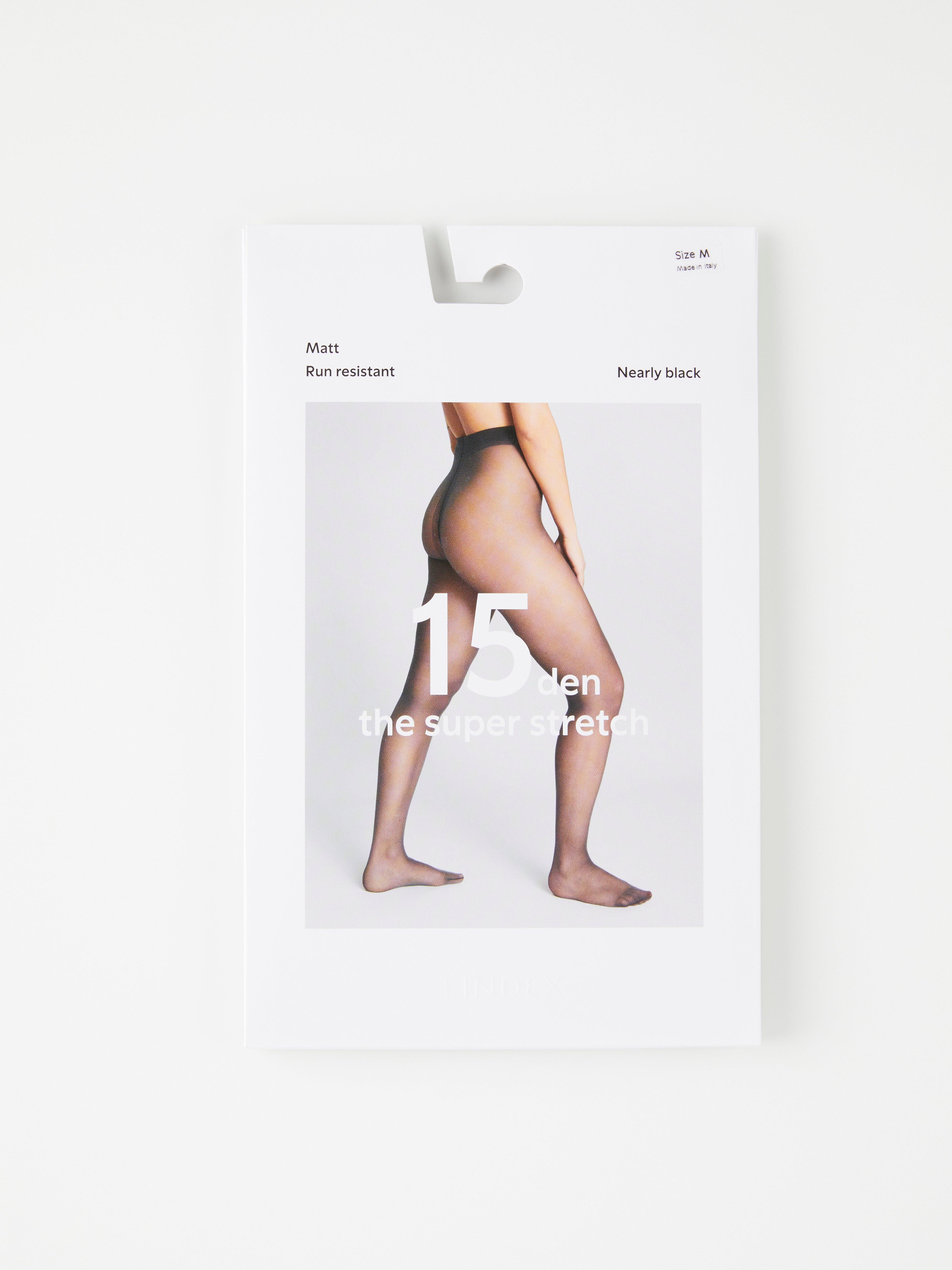 Super stretch matt tights 15 denier Nearly black