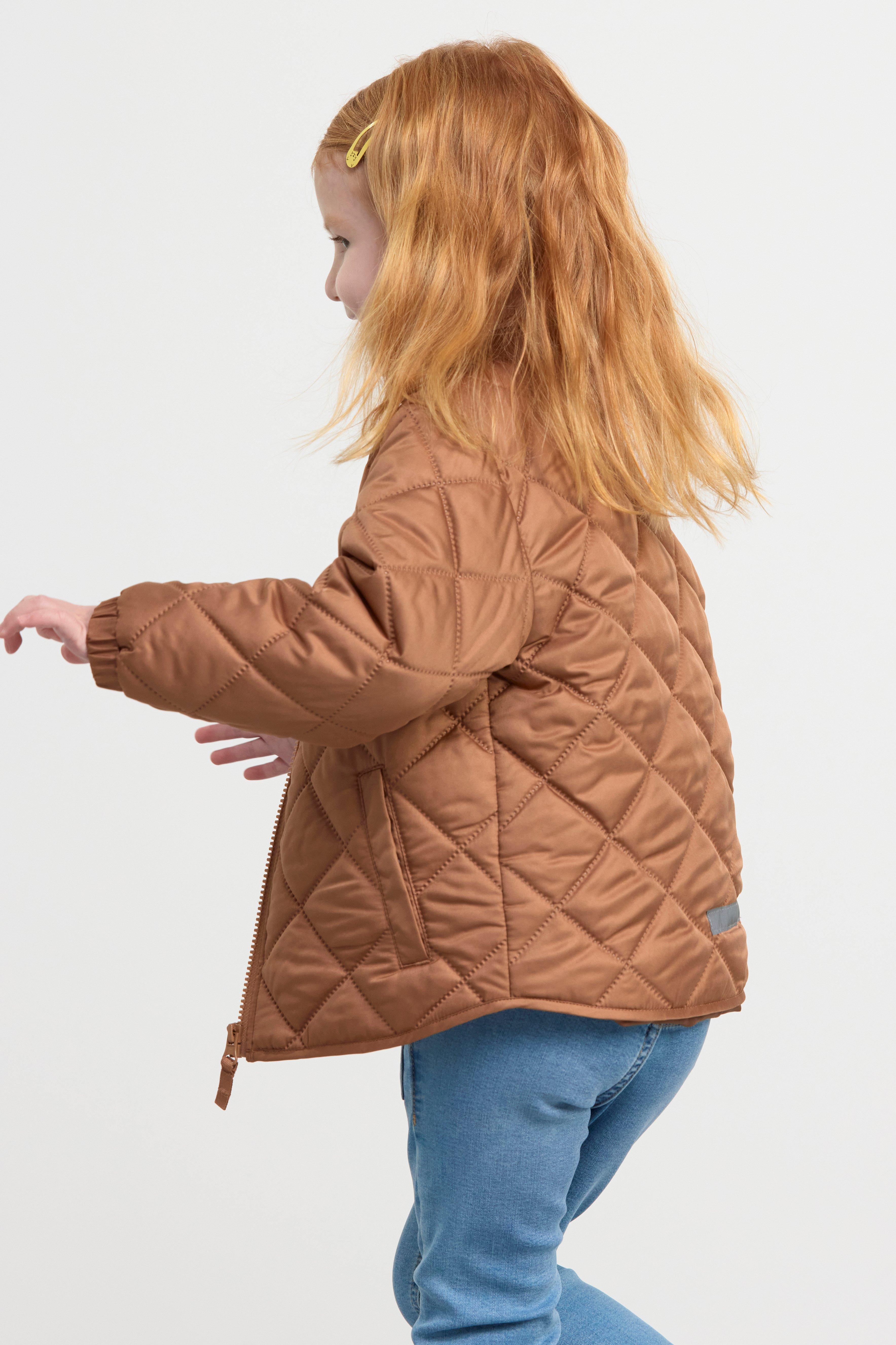 Water repellent quilted jacket Light brown